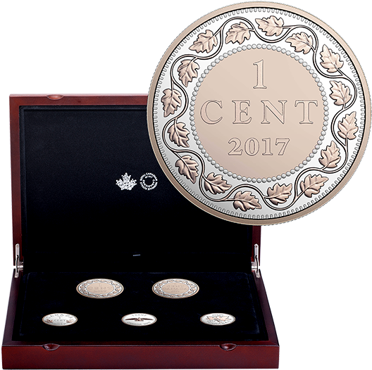 2017 One Cent Coin Collection Display PNG