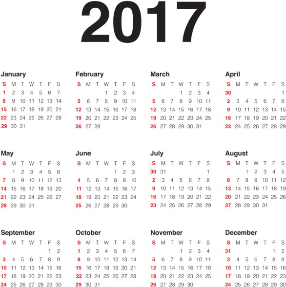 2017_ Red_and_ Black_ Calendar PNG