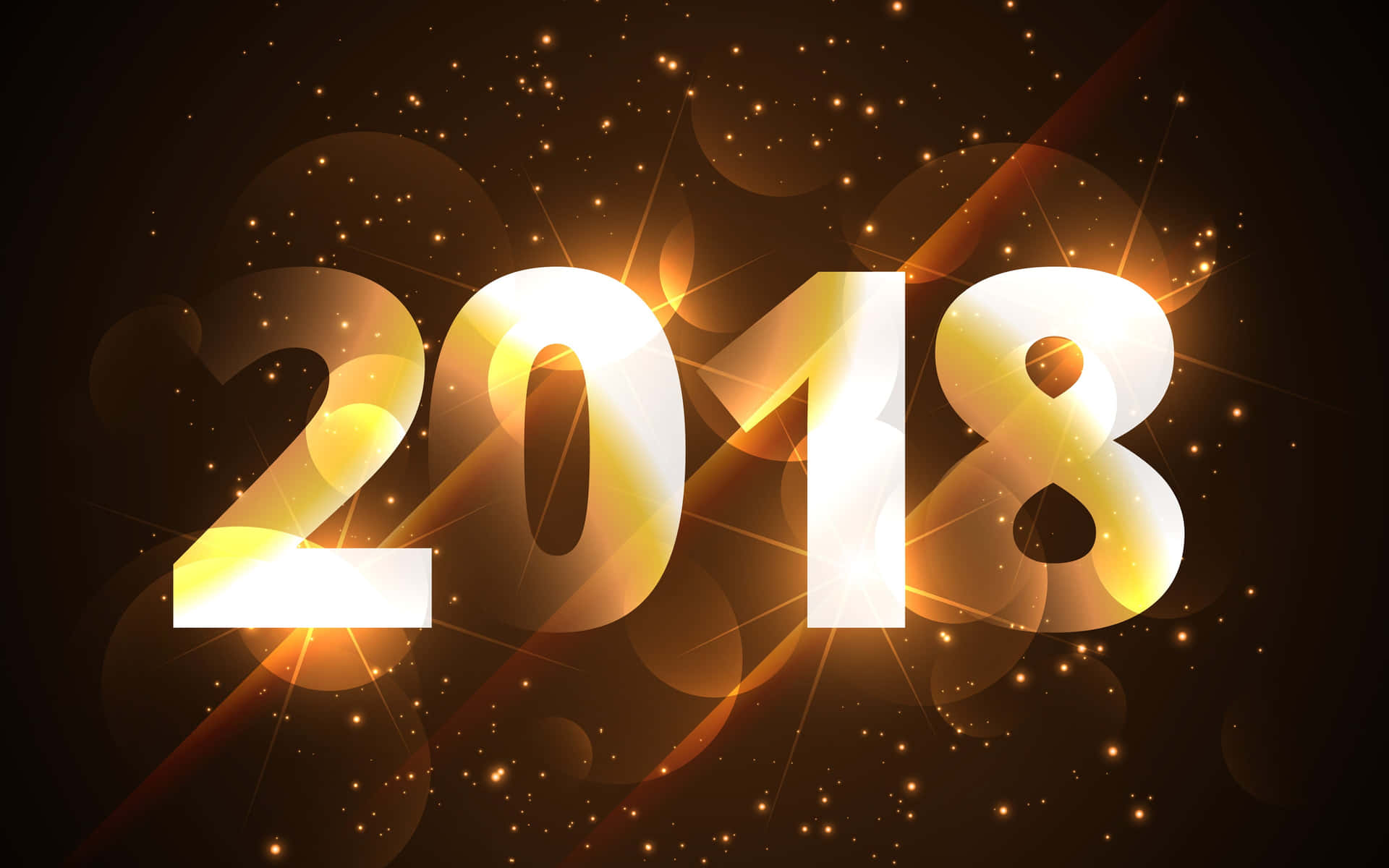 Eingoldenes Hintergrundbild Für Das Neue Jahr 2018 Mit Funkelnden Elementen.