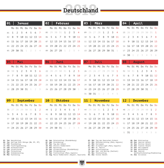 2018 Red Black Calendar PNG