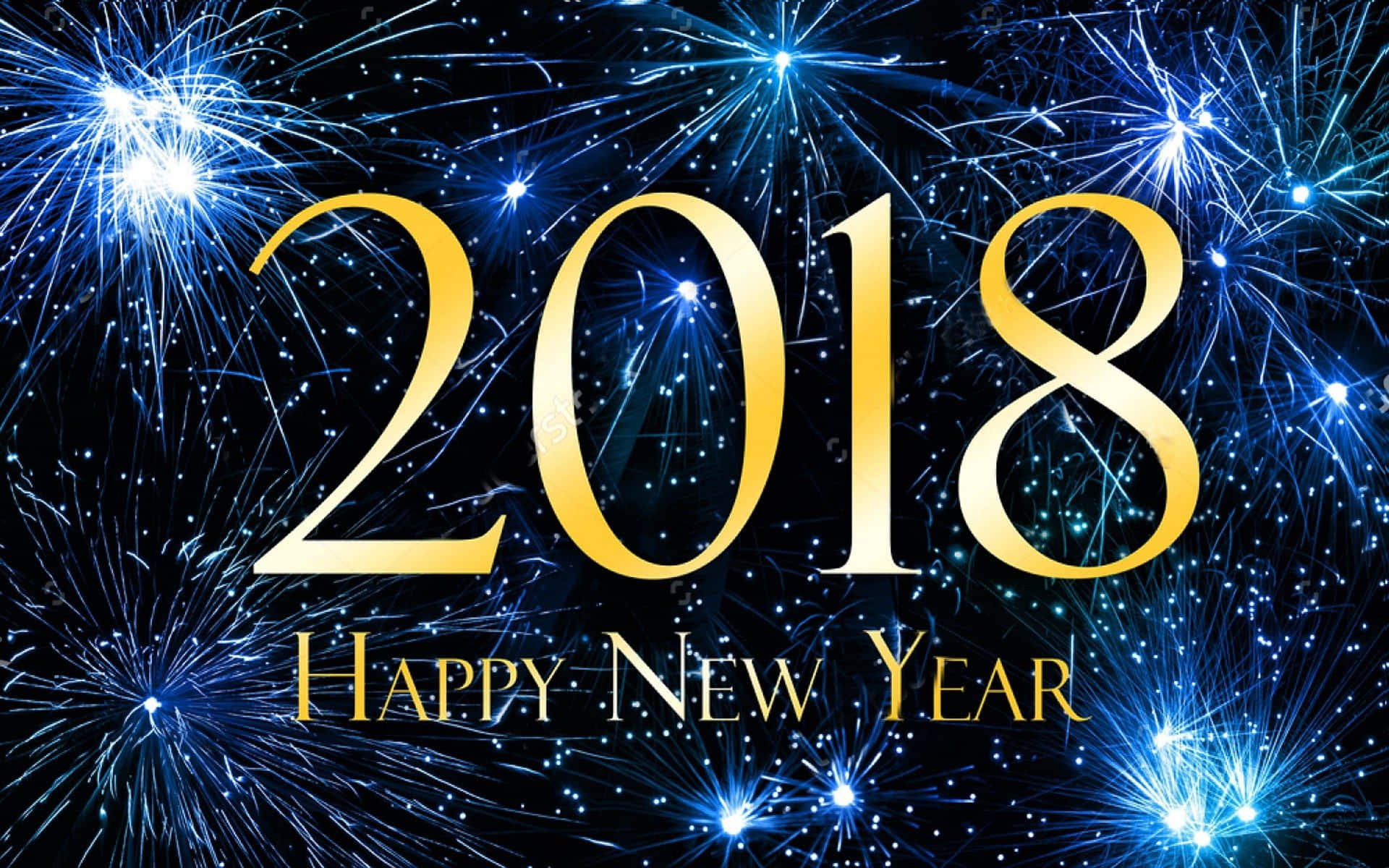 Feliceanno Nuovo 2018 Con Fuochi D'artificio Sfondo