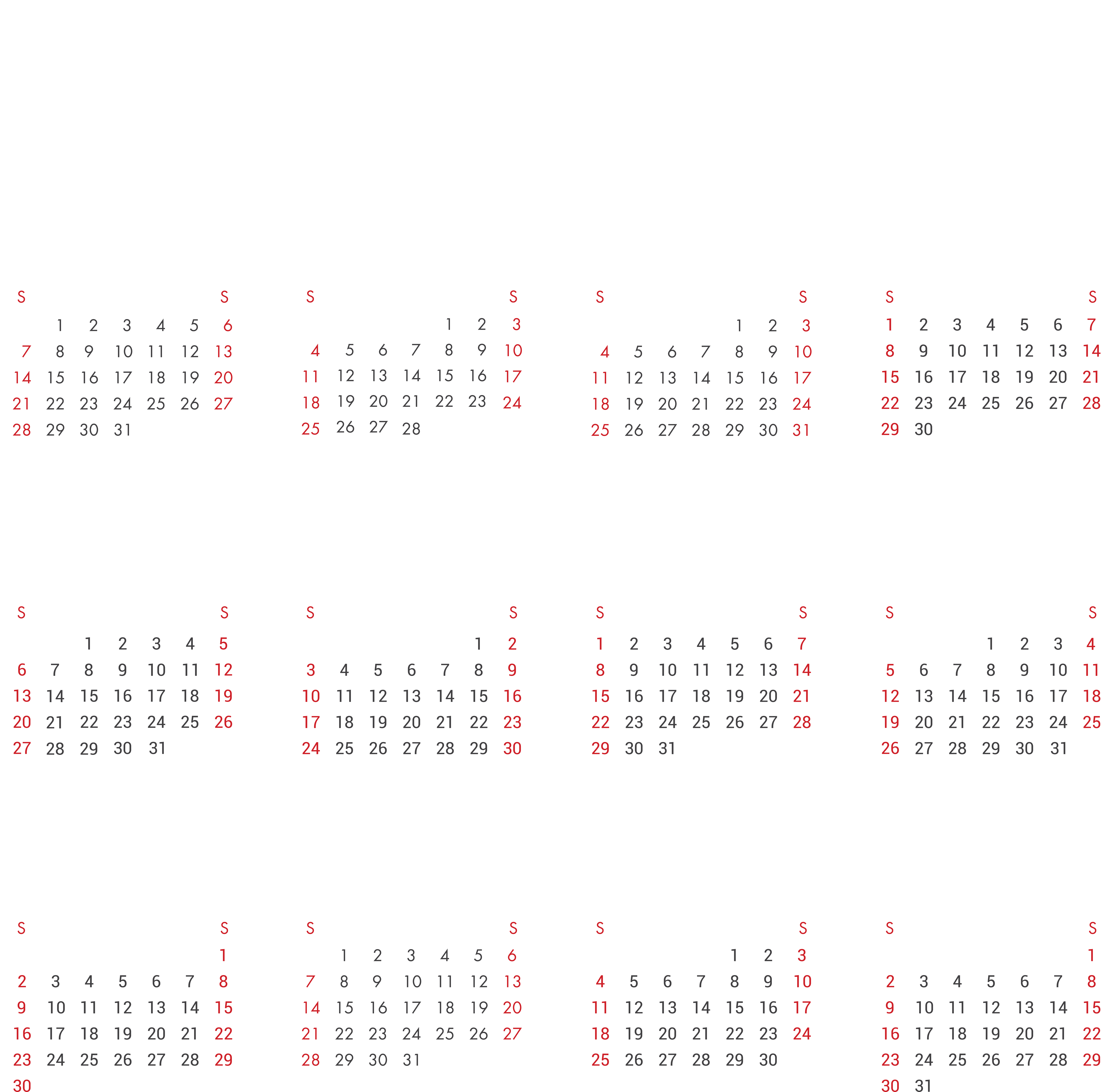 2018_ Red_ Highlighted_ Calendar PNG
