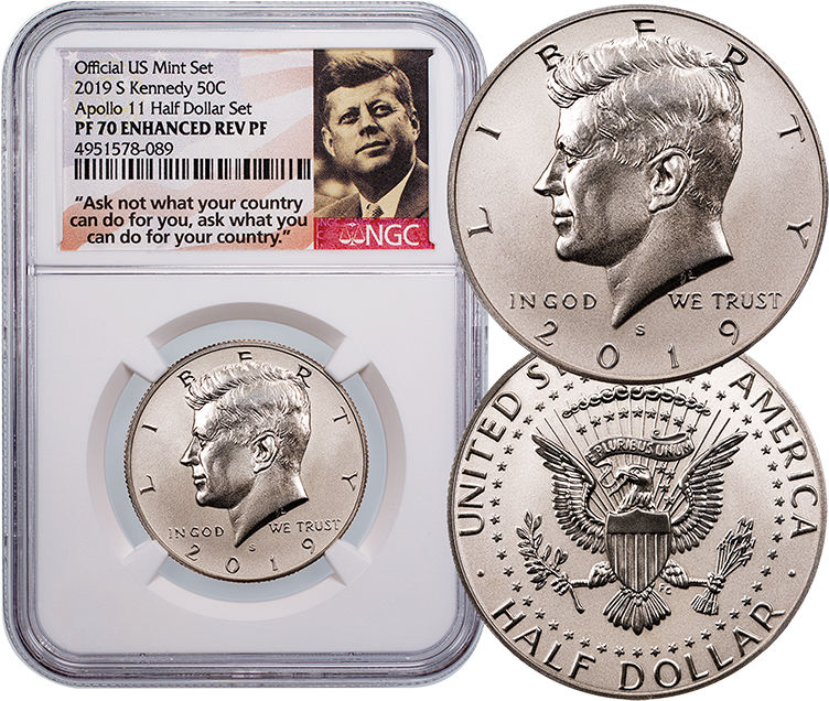 2019 Kennedy Half Dollar Commemorative Coin PNG