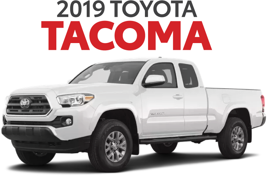 2019 Toyota Tacoma White Pickup Truck PNG