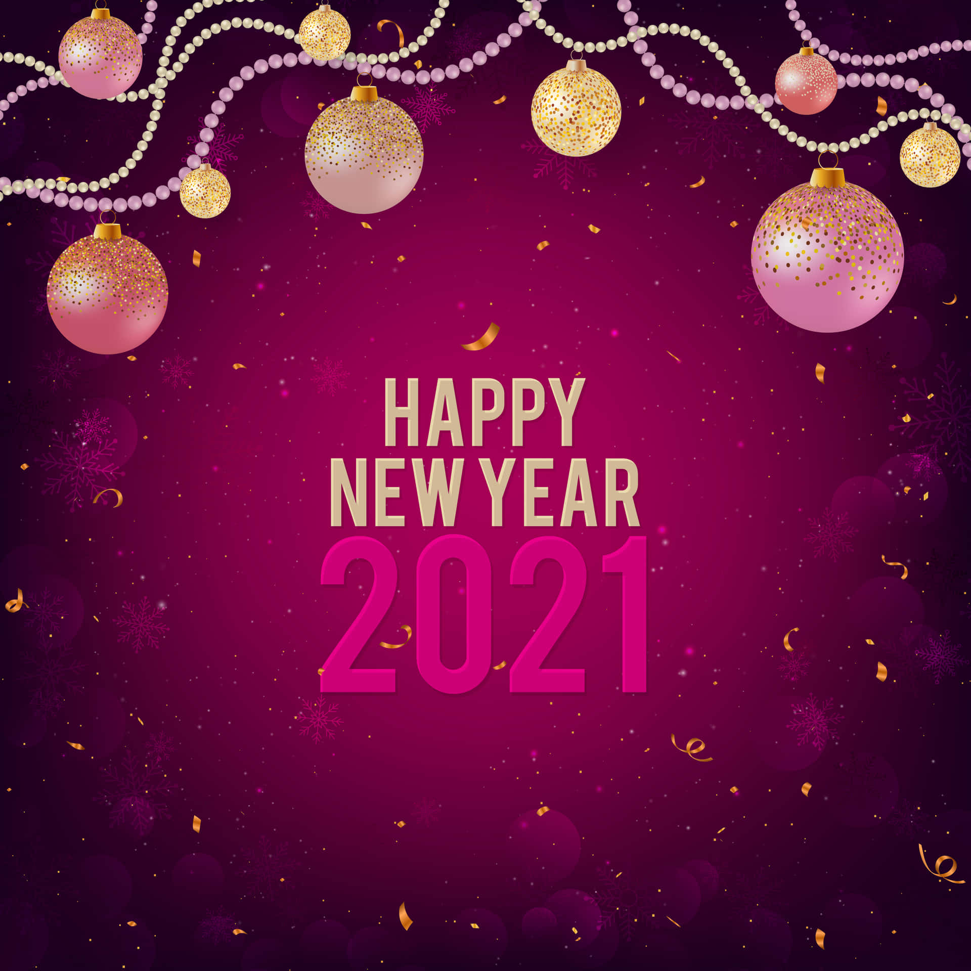 Start dit 2021 rigtigt med dette super solrige 2021 Glædelig Nytårs tapet! Wallpaper