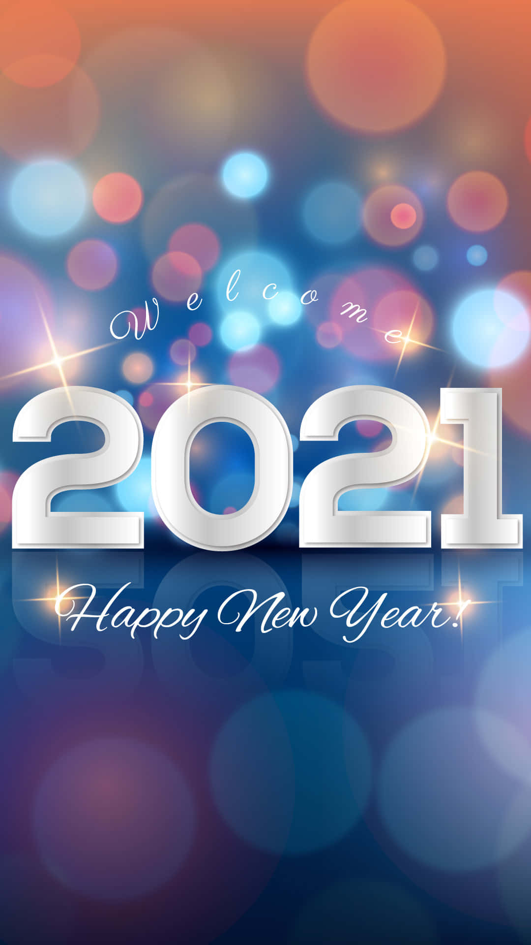 2021 Happy New Year Bokeh Lights Wallpaper