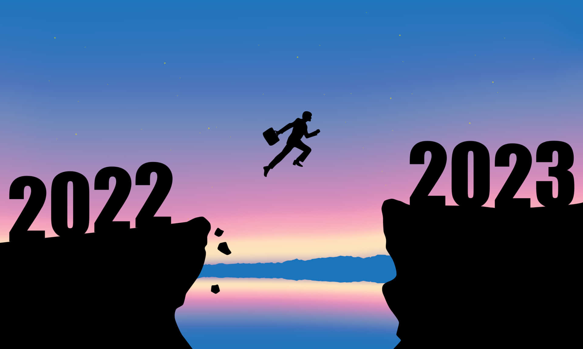 Silhouette Jumping From 2022 Background
