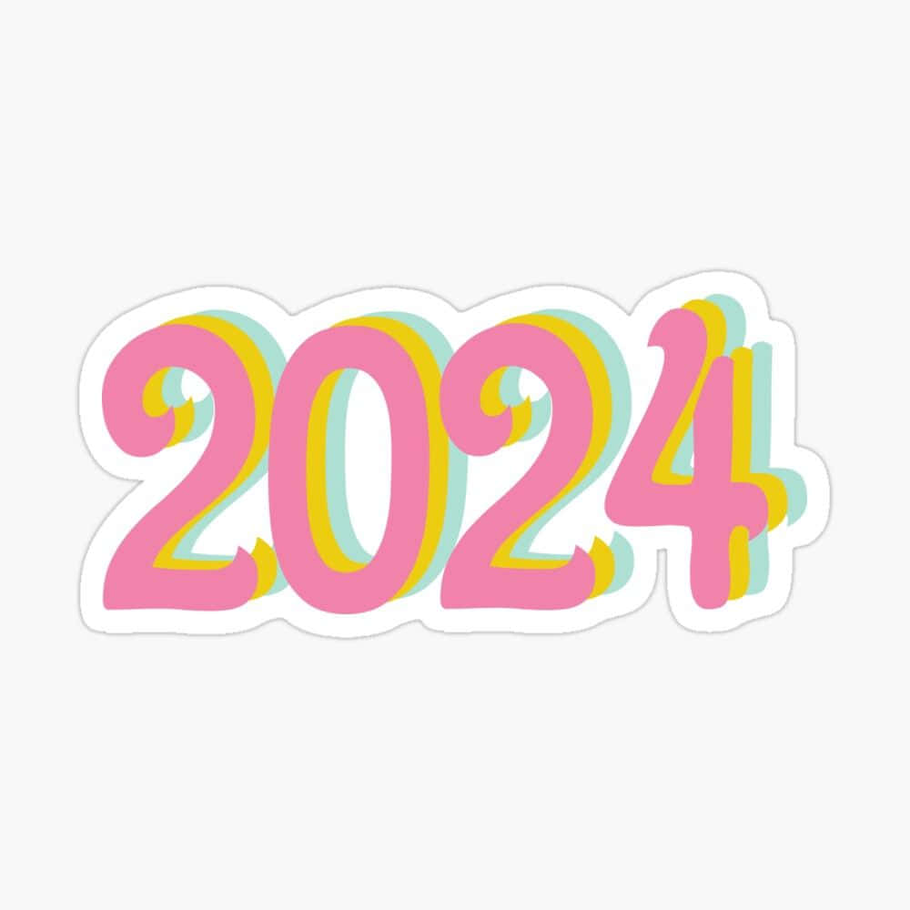 2024 Colorful Number Design Wallpaper