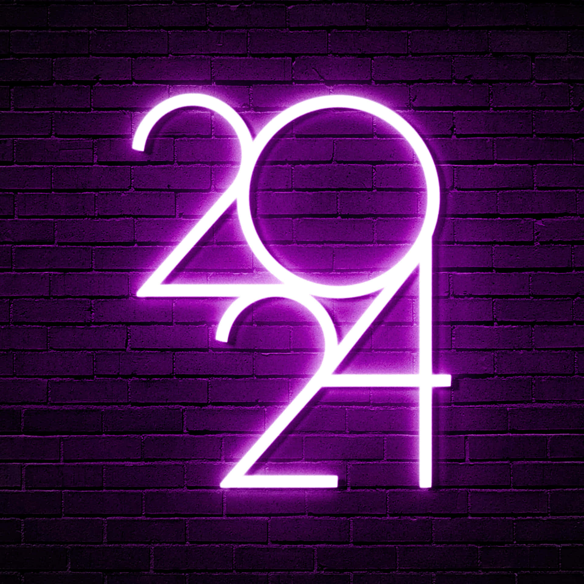 2024 Neon Glow Aesthetic Wallpaper