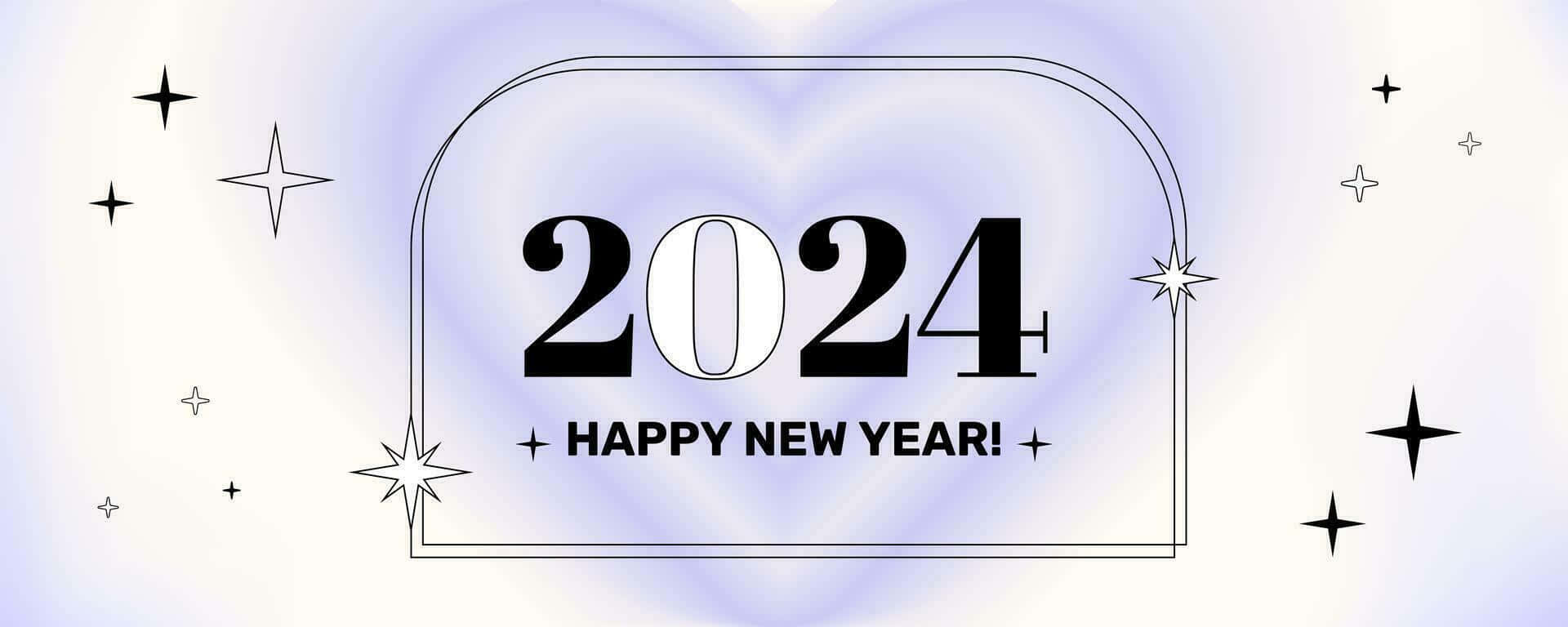 2024 New Year Celebration Banner Wallpaper