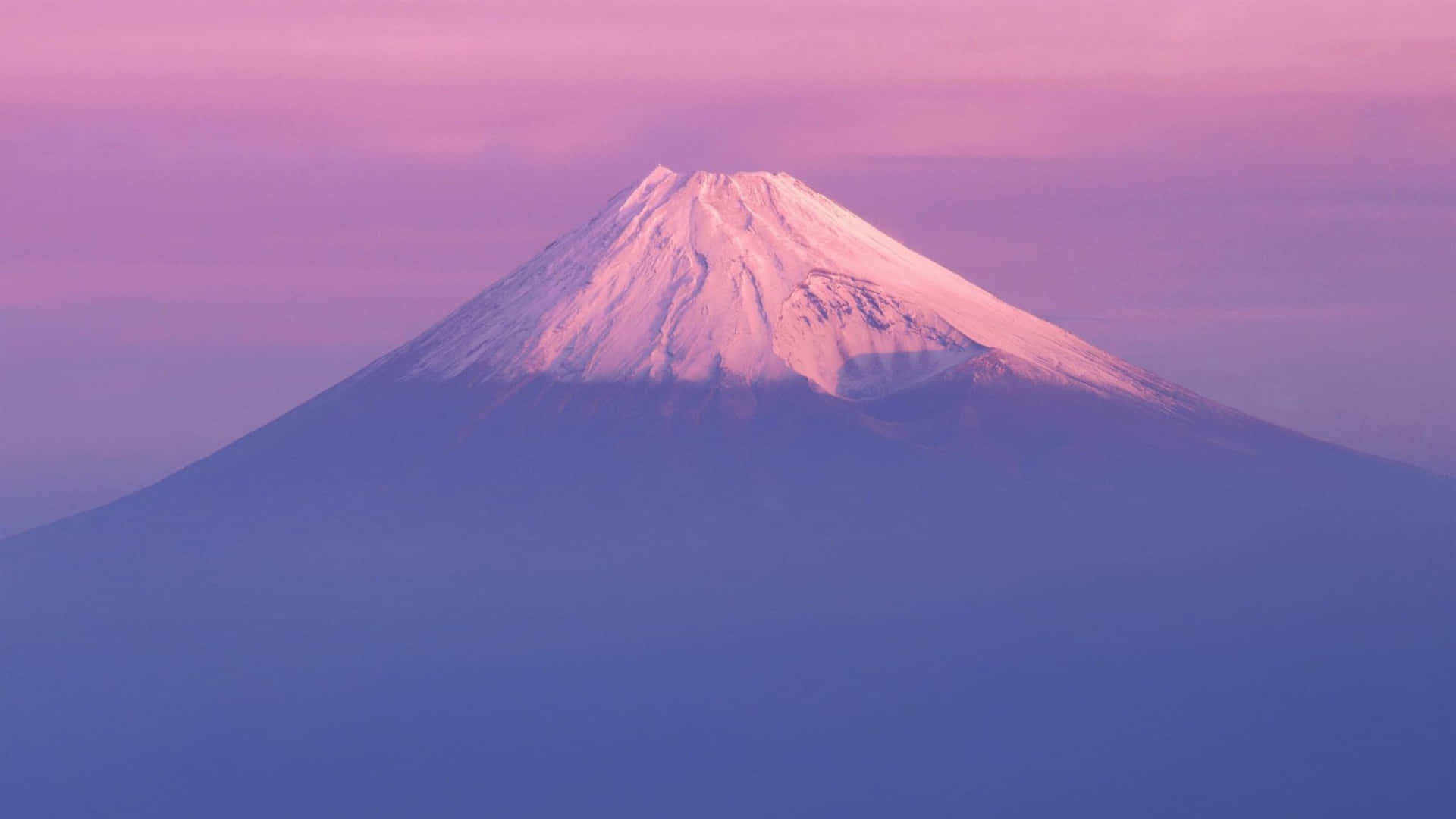 2048x1152 Aesthetic Pastel Pink Mount Fuji Wallpaper