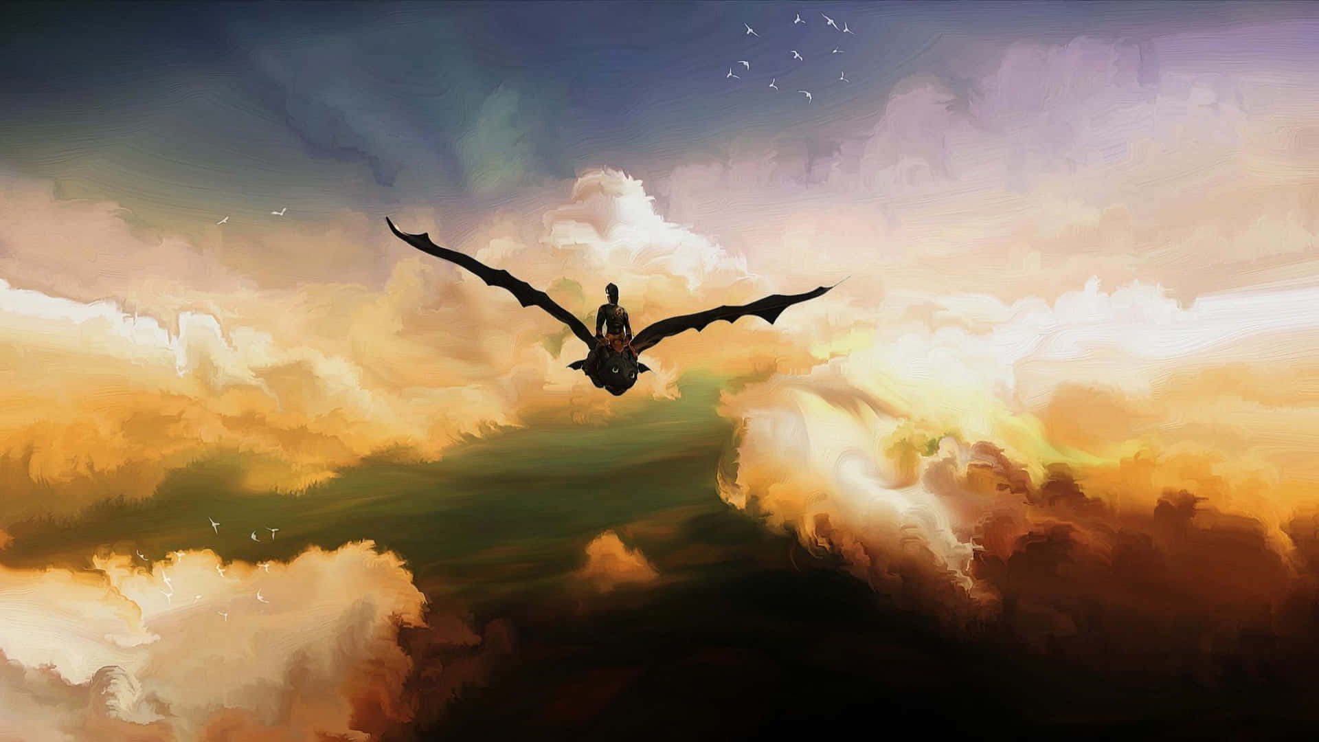 2048x1152 Aesthetic How To Train Your Dragon Painting Wallpaper