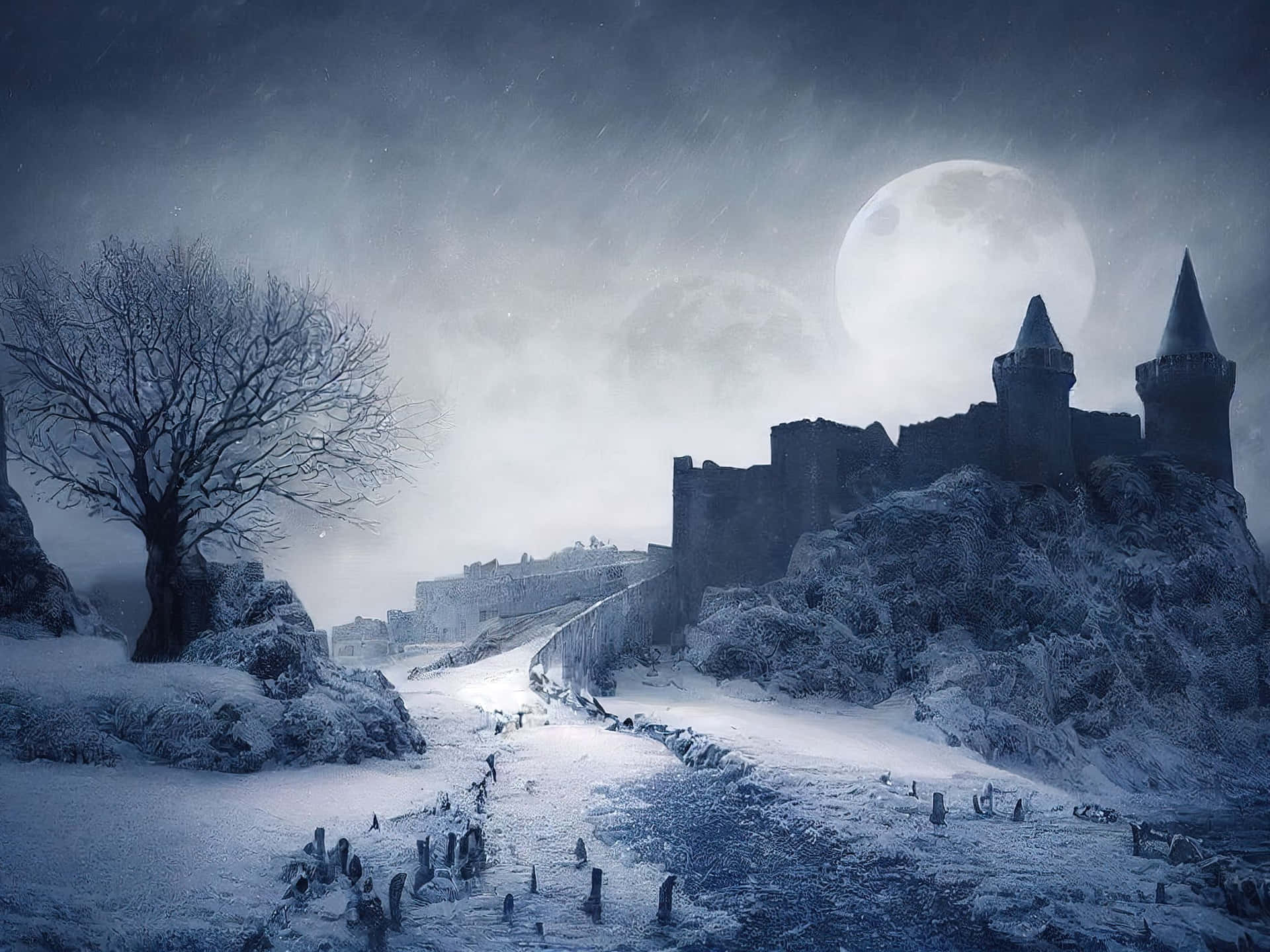 Unatranquila Mañana De Invierno Al Amanecer En Un Apacible Paraíso Invernal. Fondo de pantalla