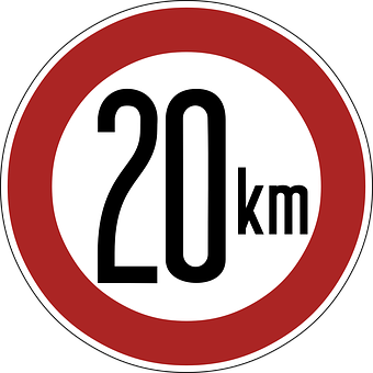 20km Speed Limit Sign PNG