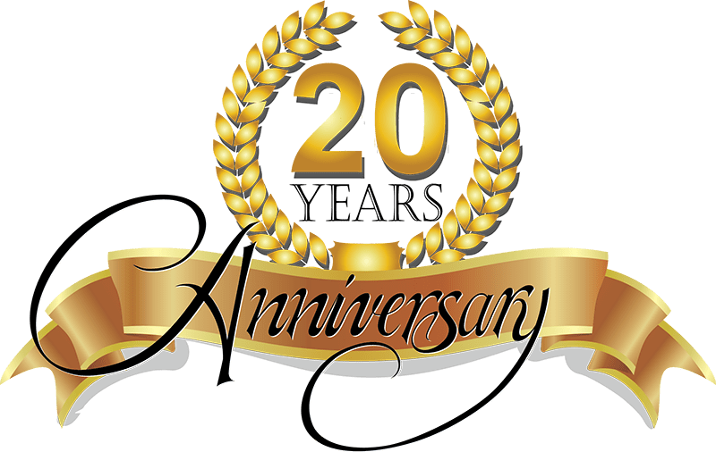 20th Anniversary Golden Laurel Wreath PNG