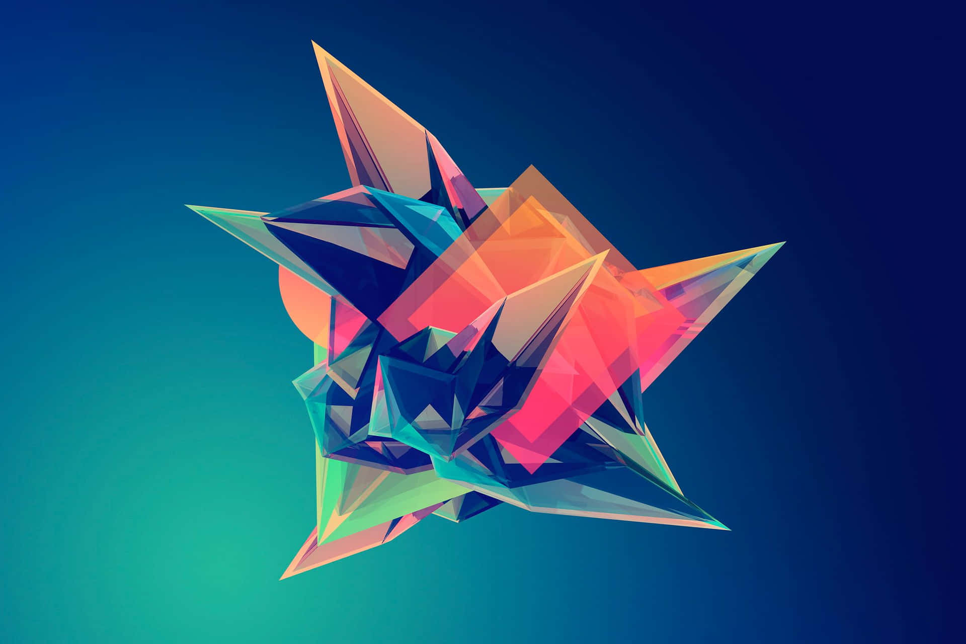 A Colorful Abstract Design With Colorful Triangles Wallpaper