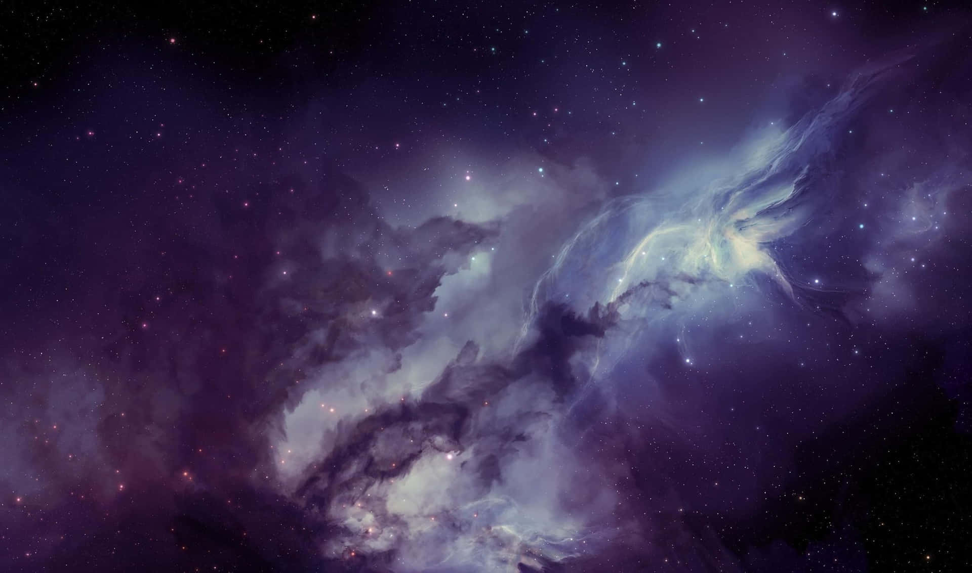 Einlila Und Blaues Weltraumbild Mit Sternen Und Nebeln.