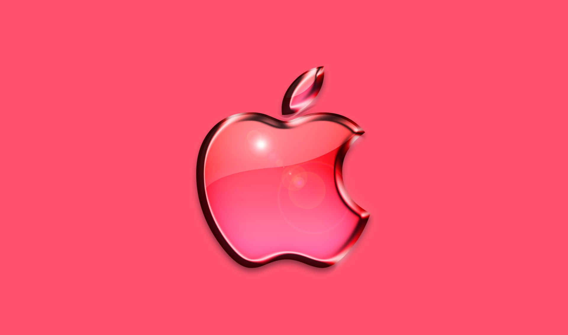 2440x1440 Pretty Pink Apple Logo Background