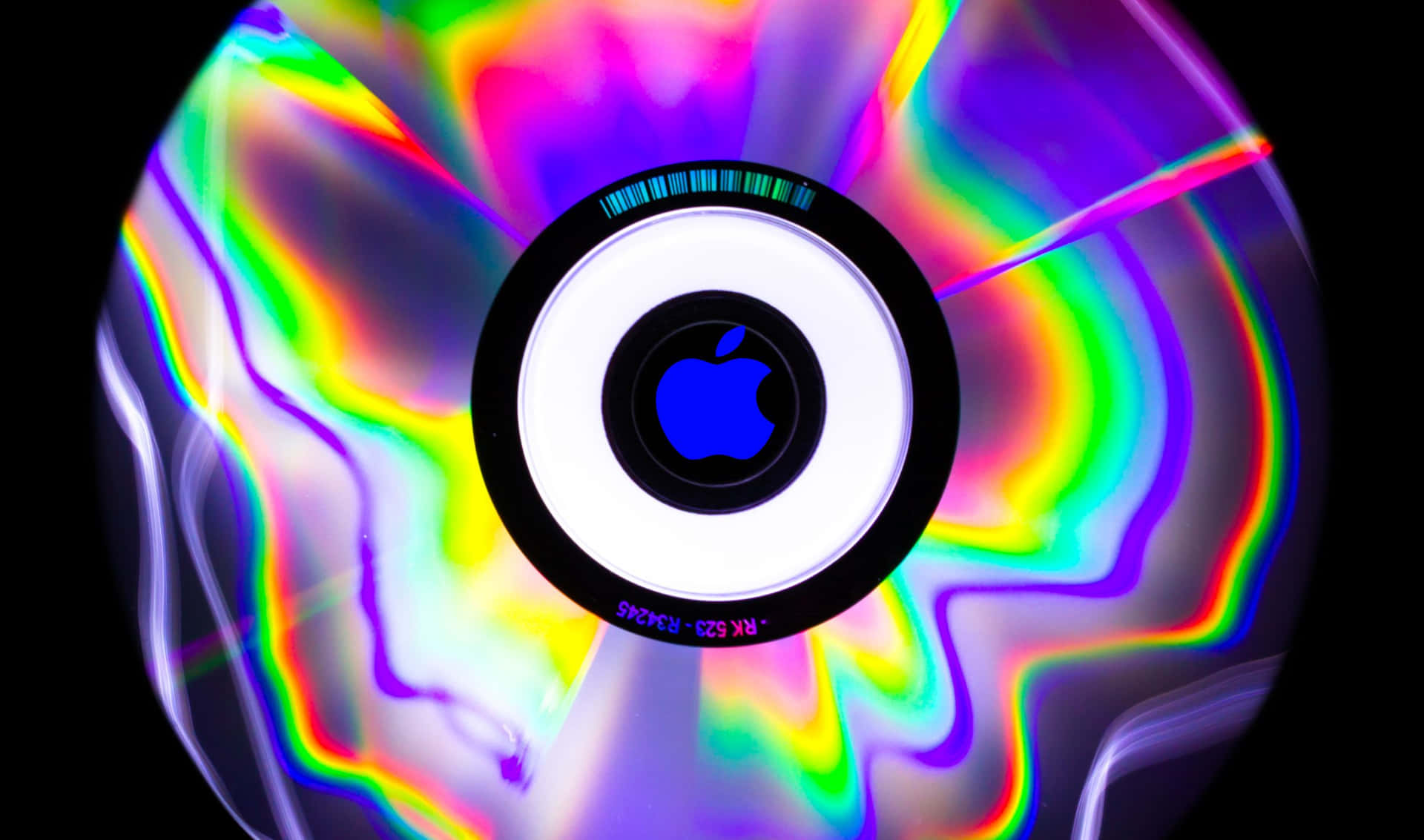 2440x1440 Apple Logo On CD Background
