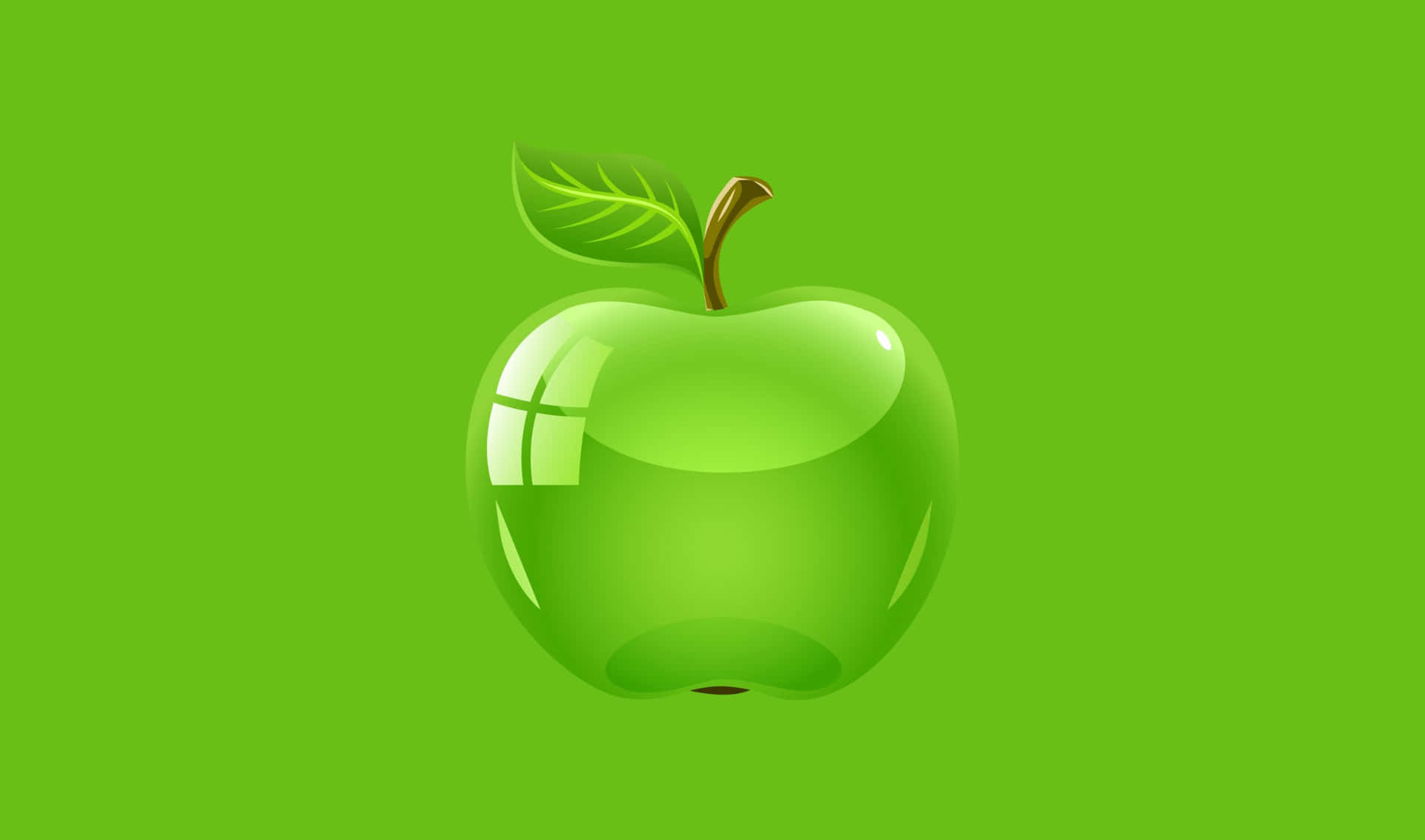 2440x1440 Glossy Green Apple Background