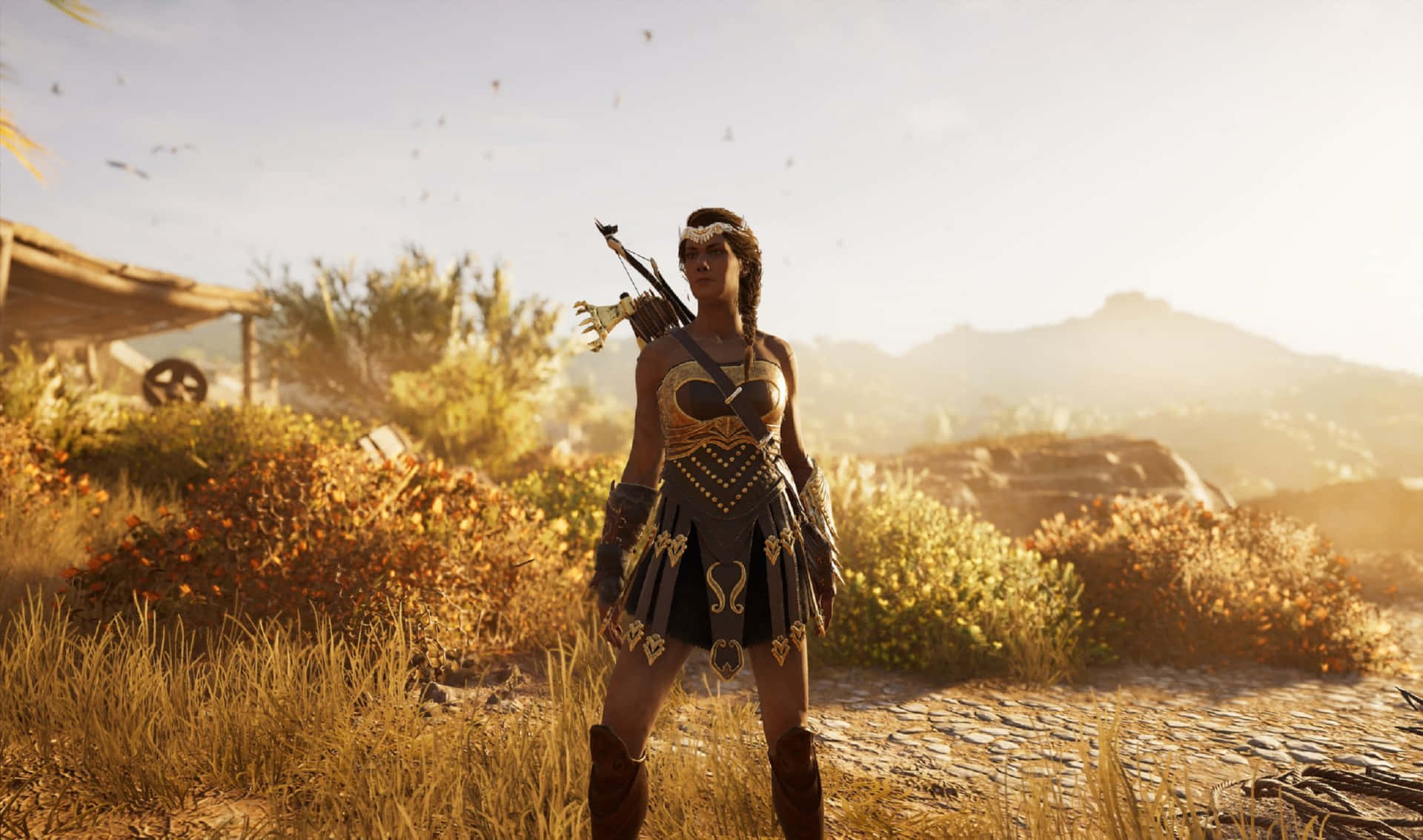 2440x1440bakgrundsbild Av Kassandra Från Assassin's Creed Odyssey.