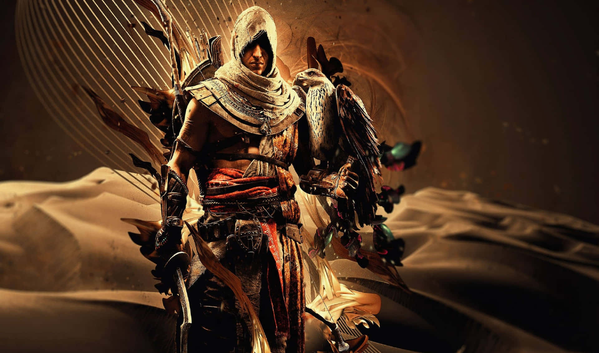 Grafiskkonst Av Assassin's Creed Odyssey Bakgrund På 2440x1440.