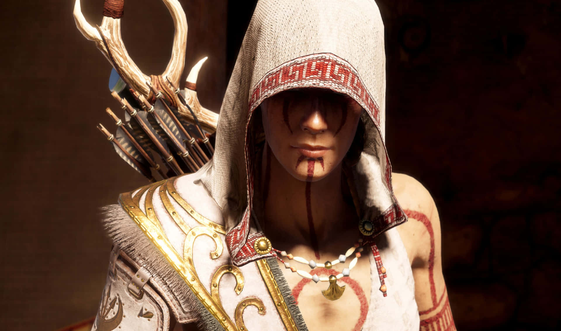 2440x1440bakgrundsbild Av Kassandra Från Assassin's Creed Odyssey.