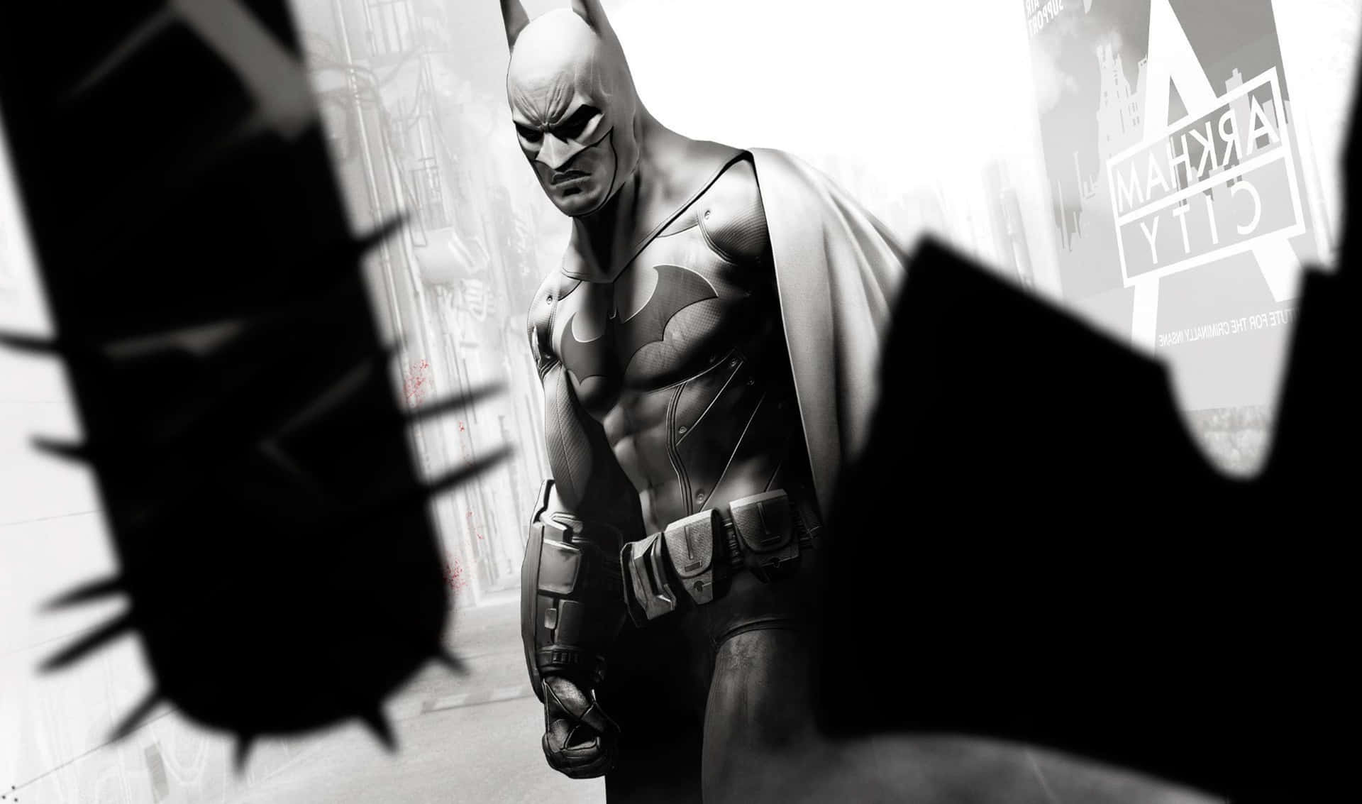 Immaginebatman Si Aggira Per Le Strade Di Arkham City