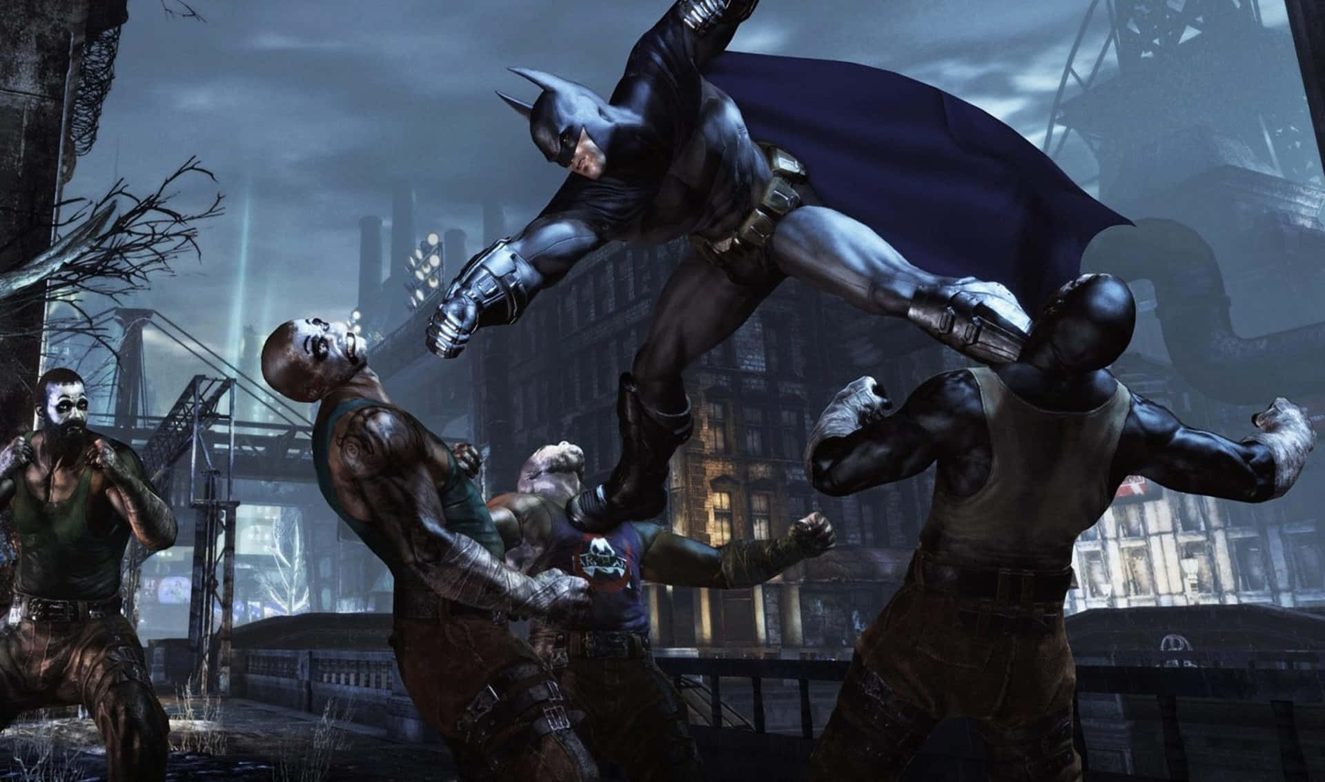 Batman Arkham City at nighttime