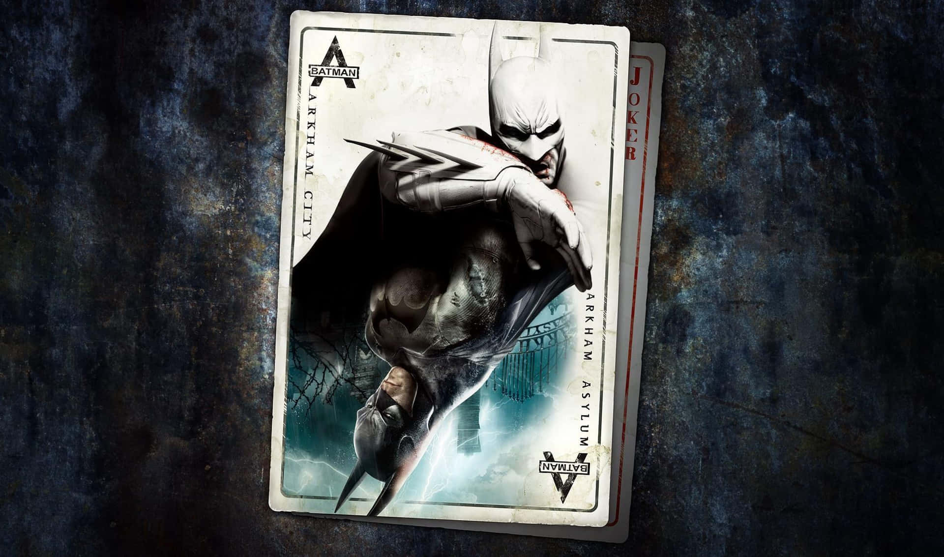 Batman shielding himself against an explosion in Arkham City