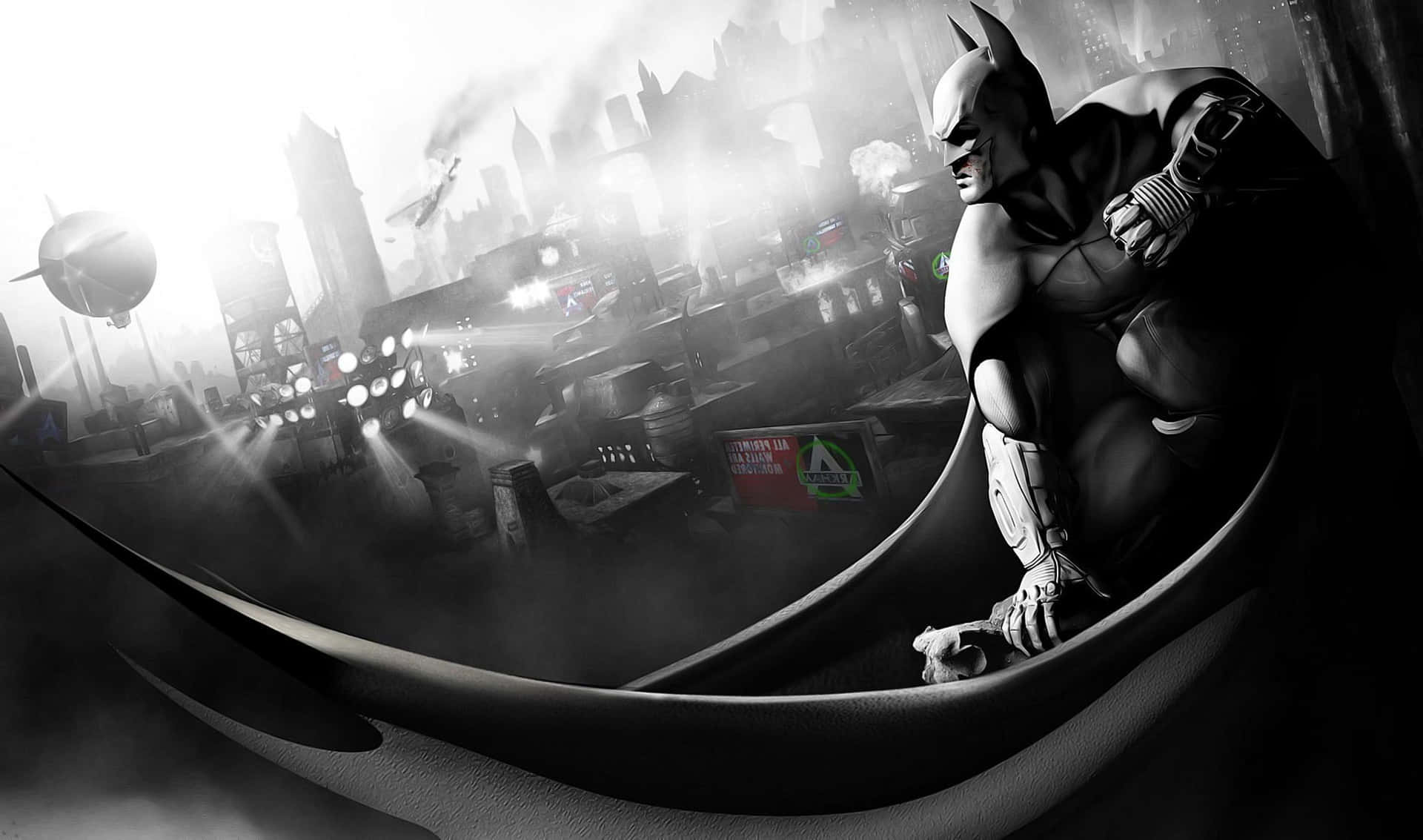 Batmanpatrullerar De Mörka Gatorna I Gotham.