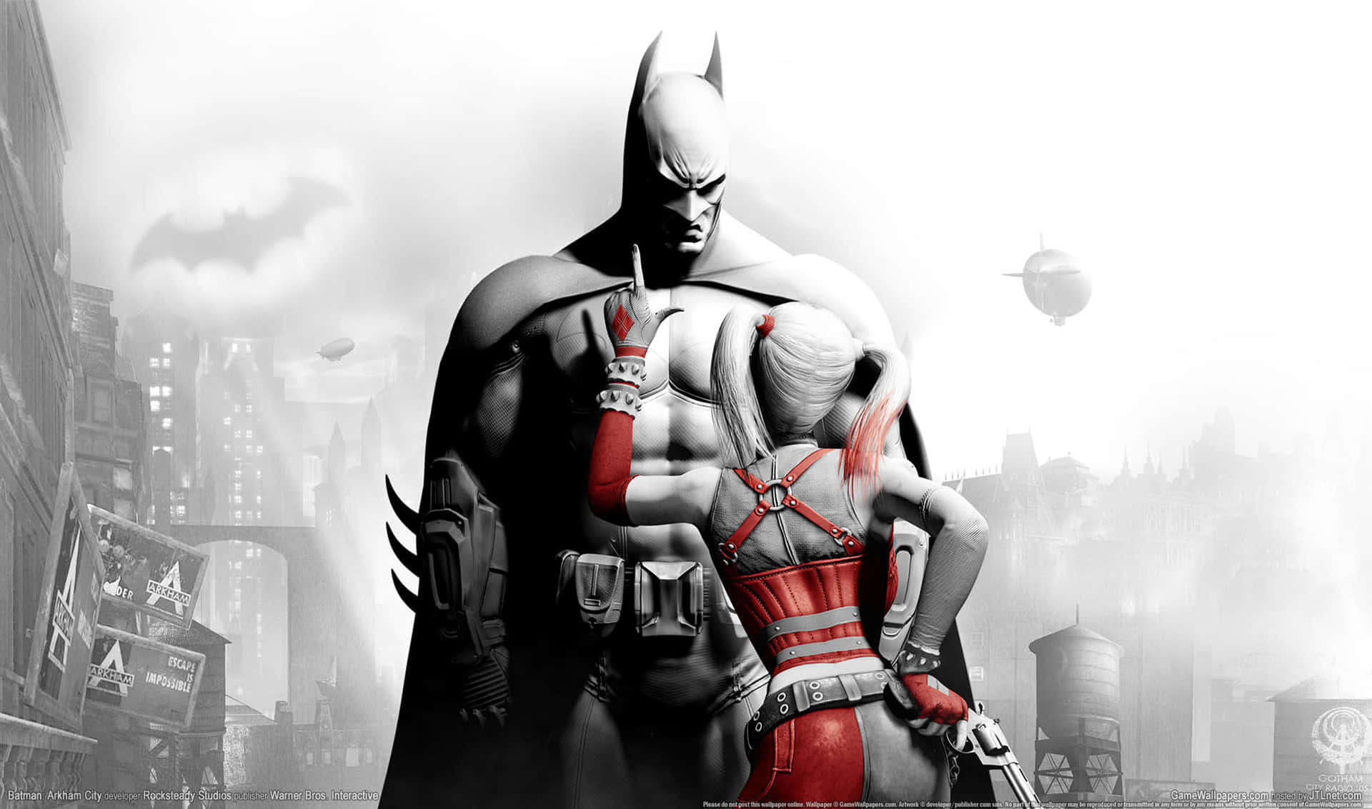 Batmanförbereder Sig För Att Ta Itu Med Skurkarna I Arkham City På Denna Högupplösta Bakgrundsbild.
