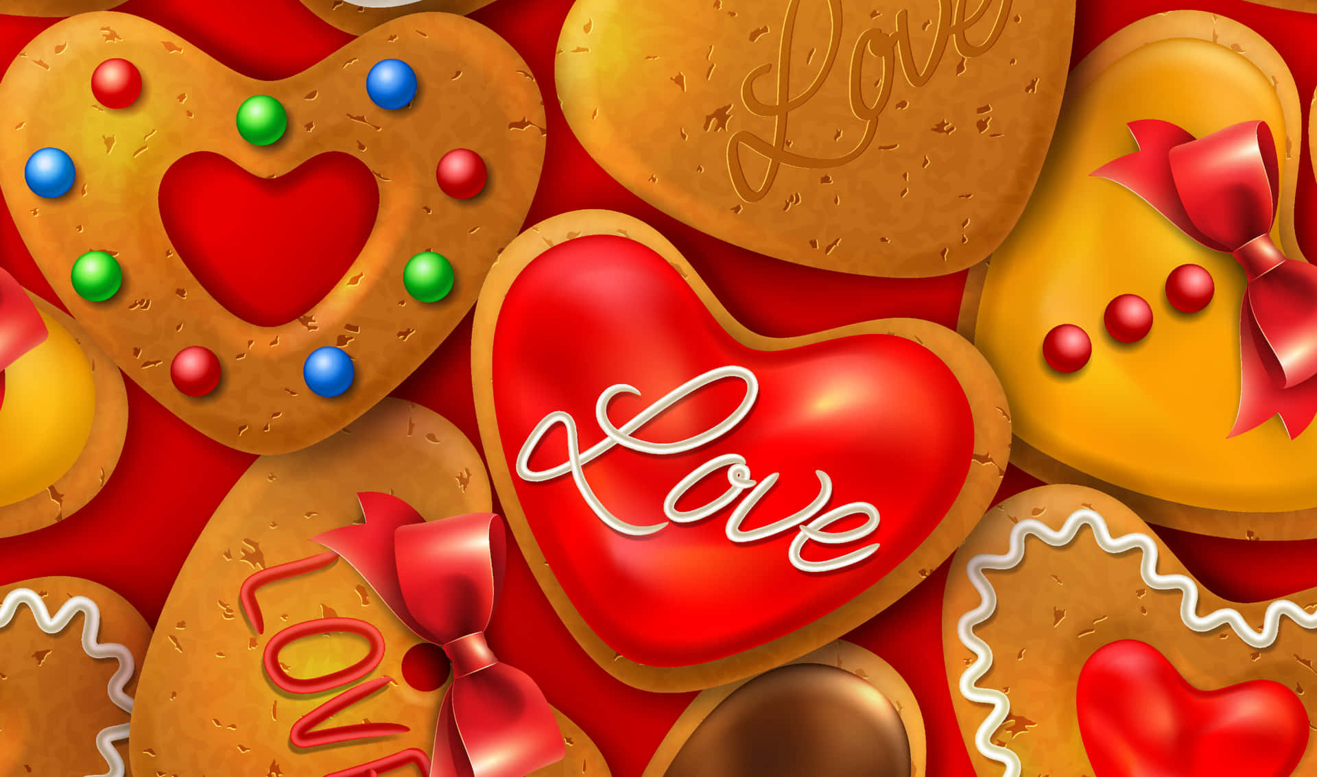 2440x1440 Cookies Background Valentine's Day