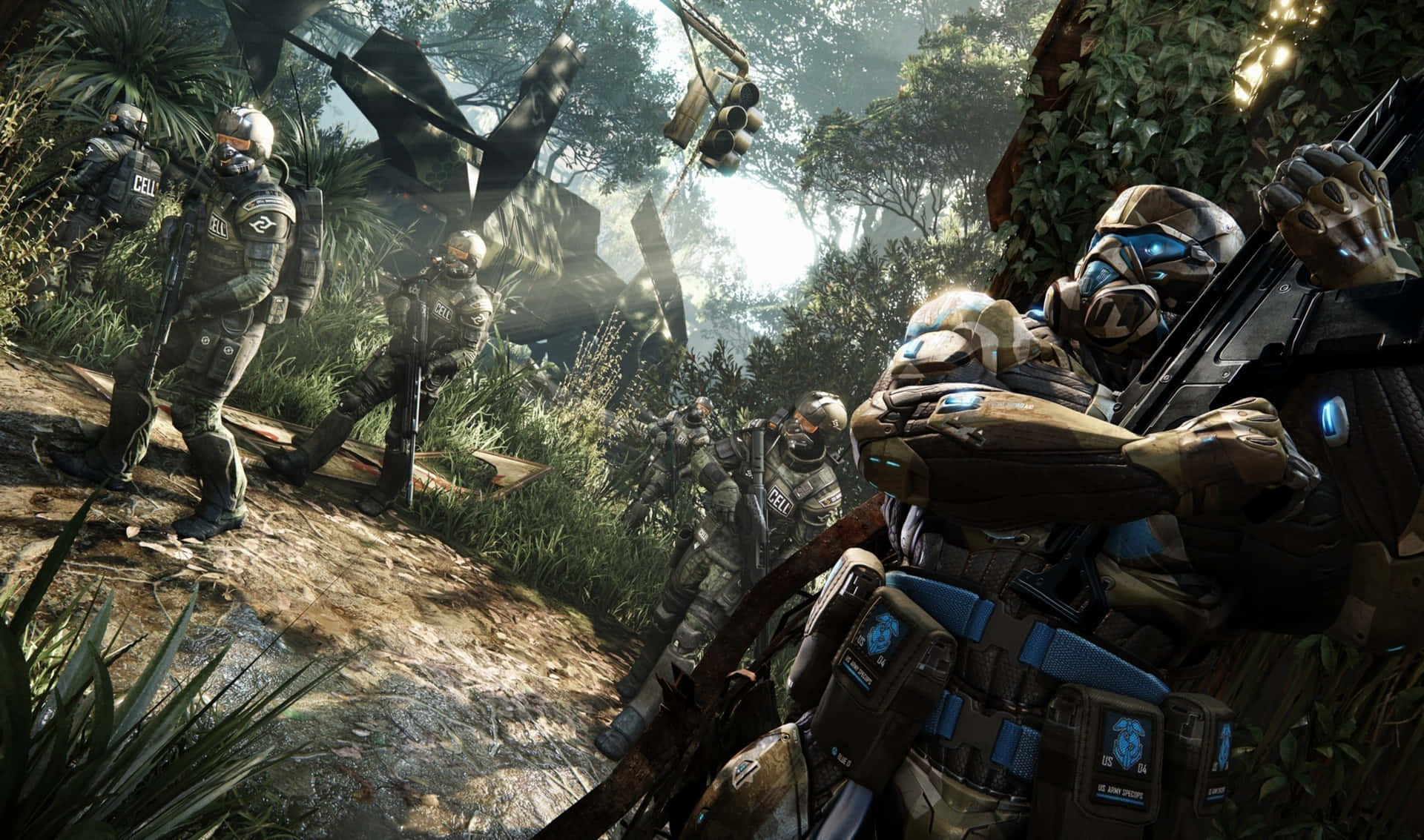 A Group Of Soldiers In A Forest