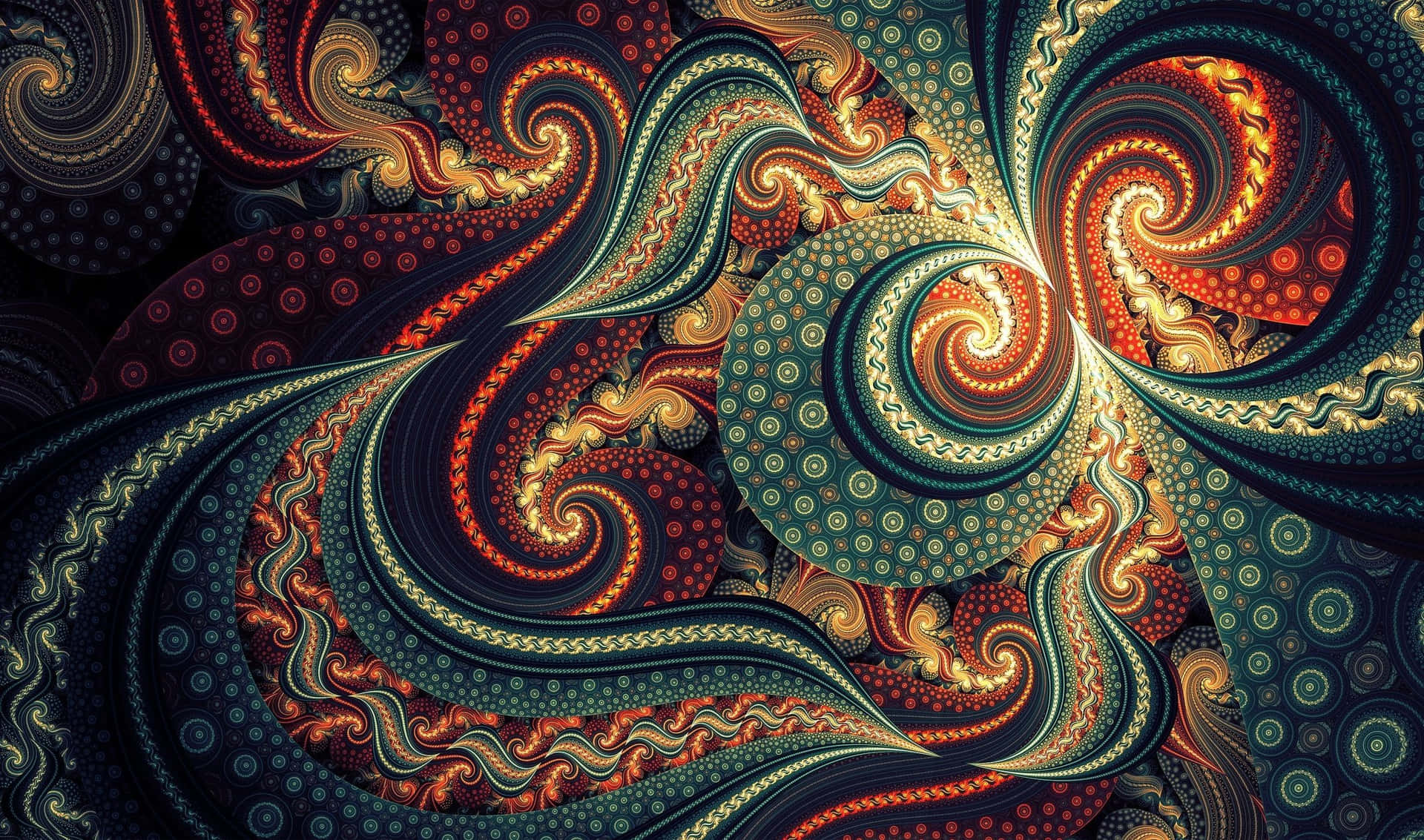 A Colorful Abstract Design With Swirls And Swirls
