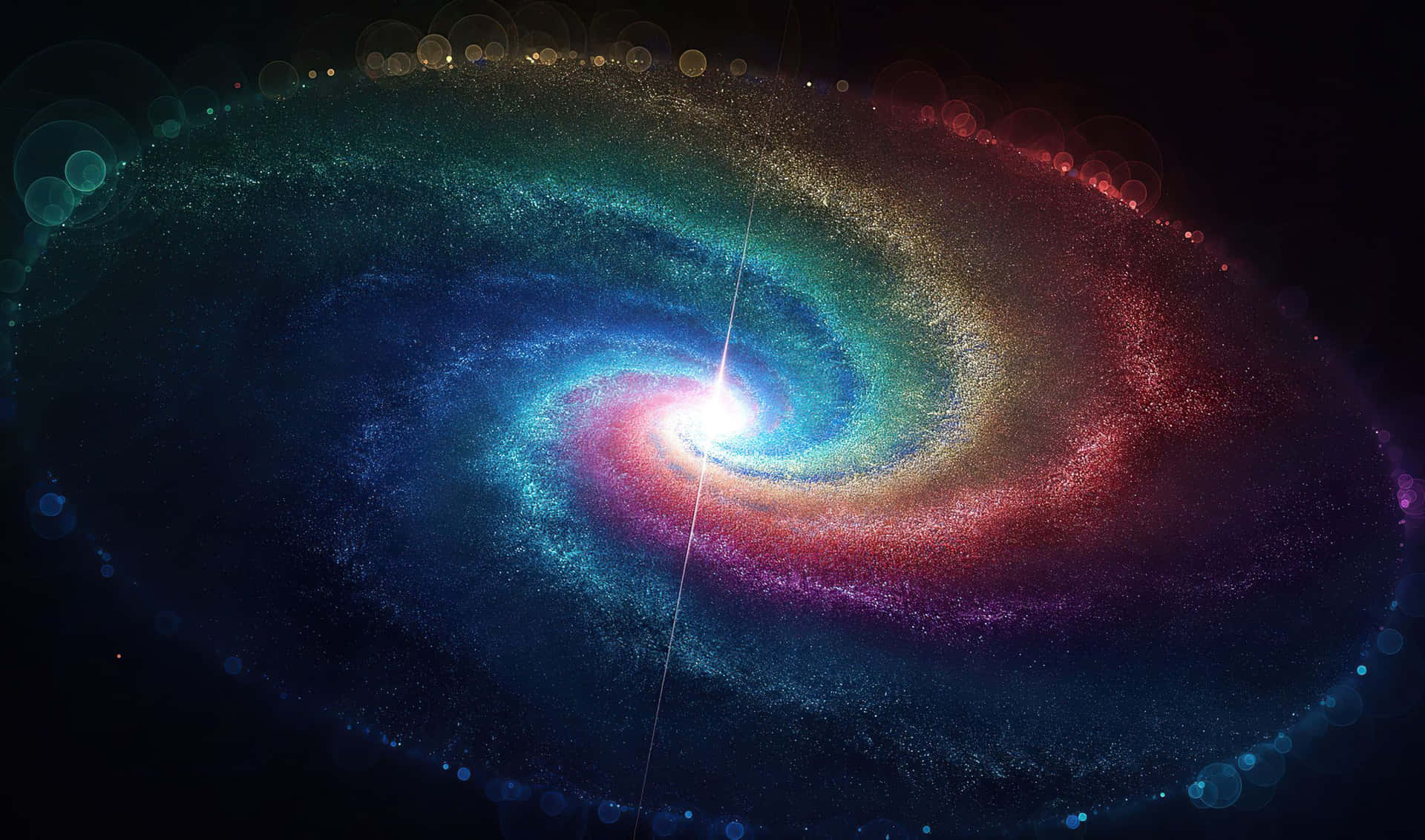 A Colorful Spiral Galaxy With A Black Background