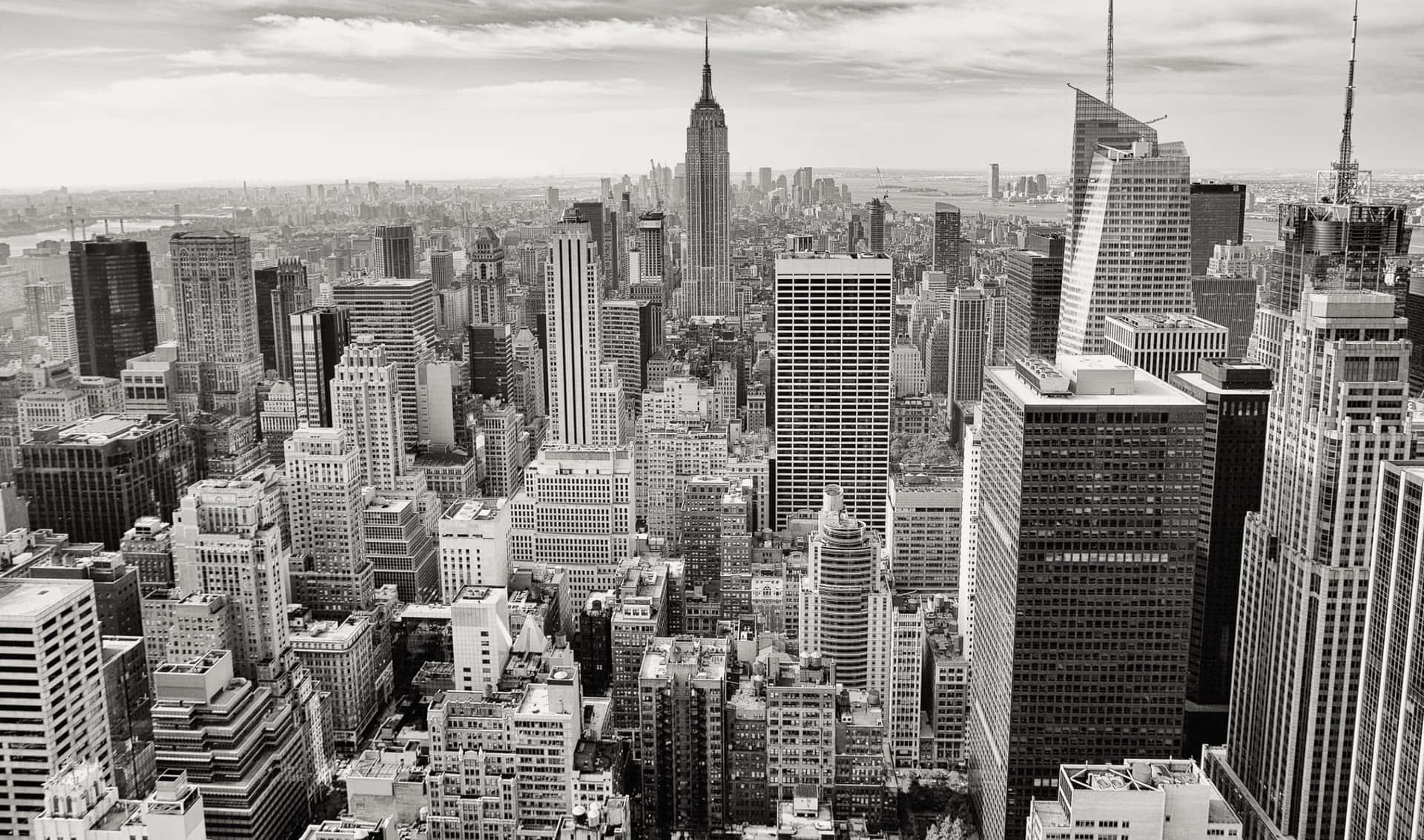 Enfantastisk Vy Över Den Ikoniska Skyline Med Skyskrapor I New York City - Empire State Building.