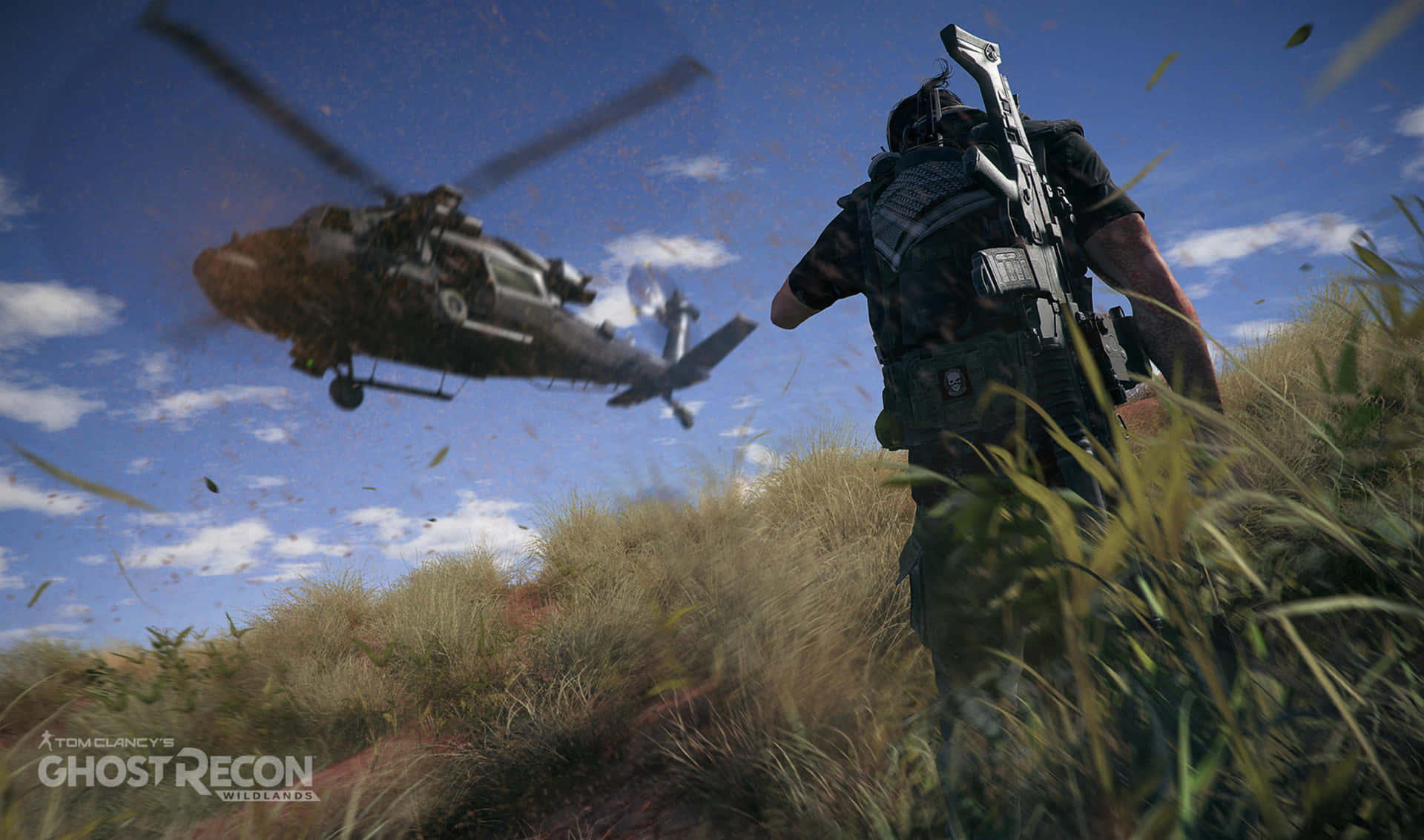 2440x1440 Ghost Recon Wildlands Man Approaching Helicopter Background
