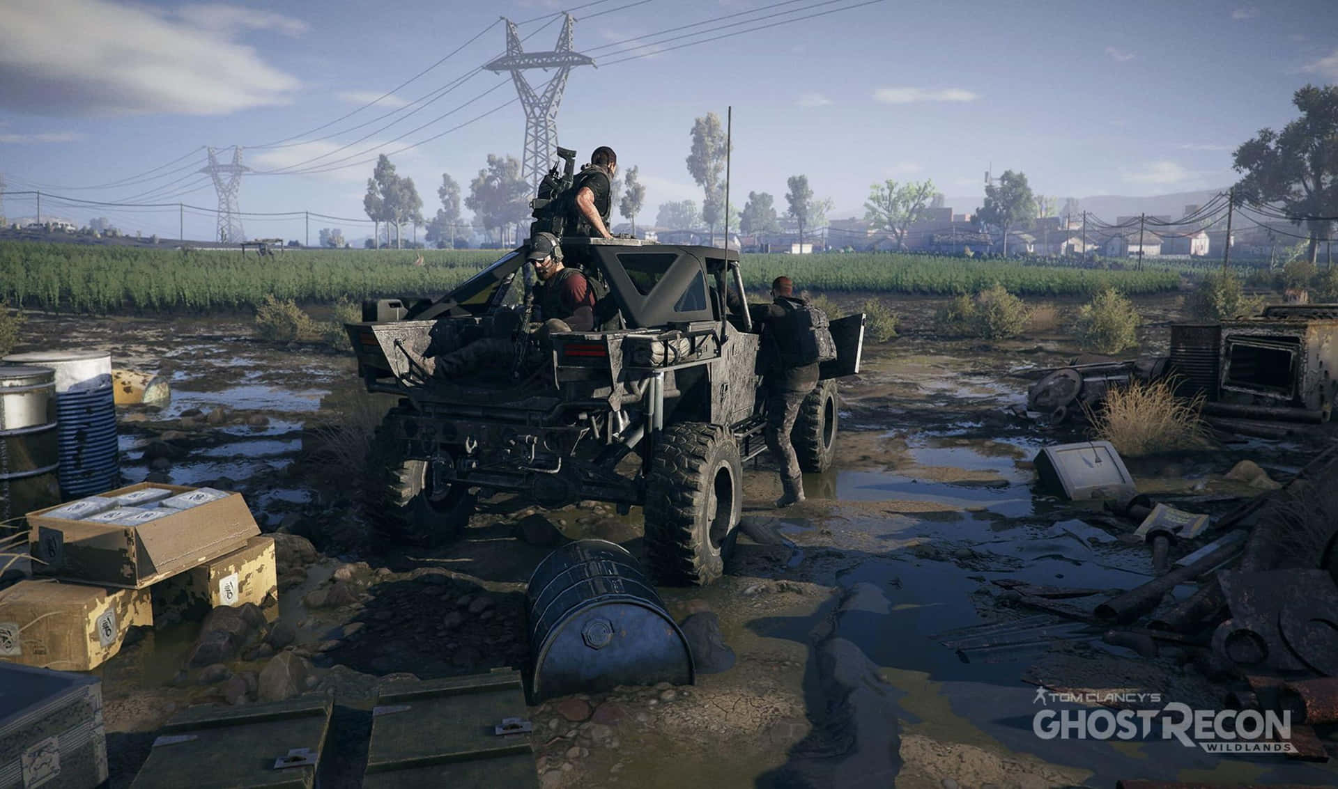 2440x1440 Ghost Recon Wildlands Squad In A Swamp Background