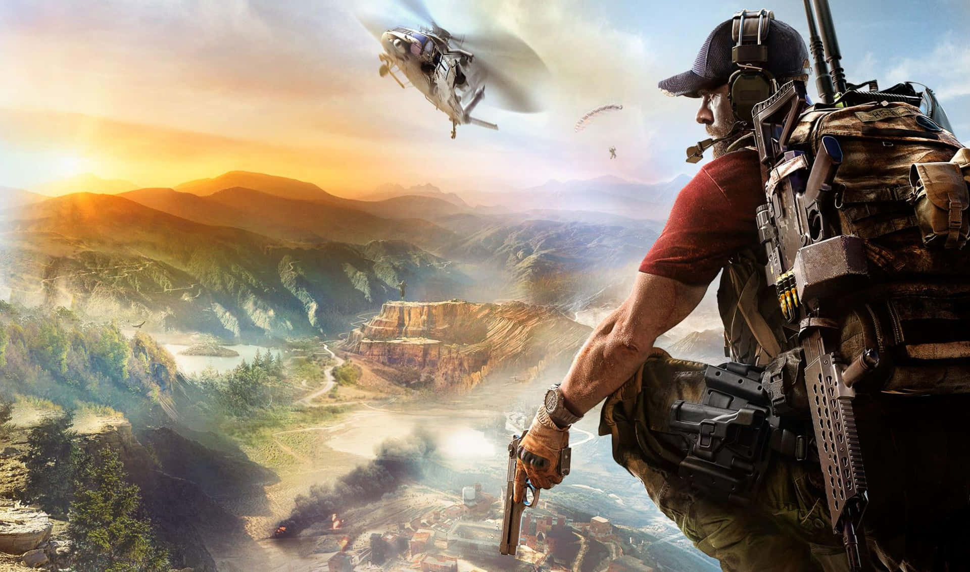 2440x1440 Ghost Recon Wildlands Man And A Helicopter Background