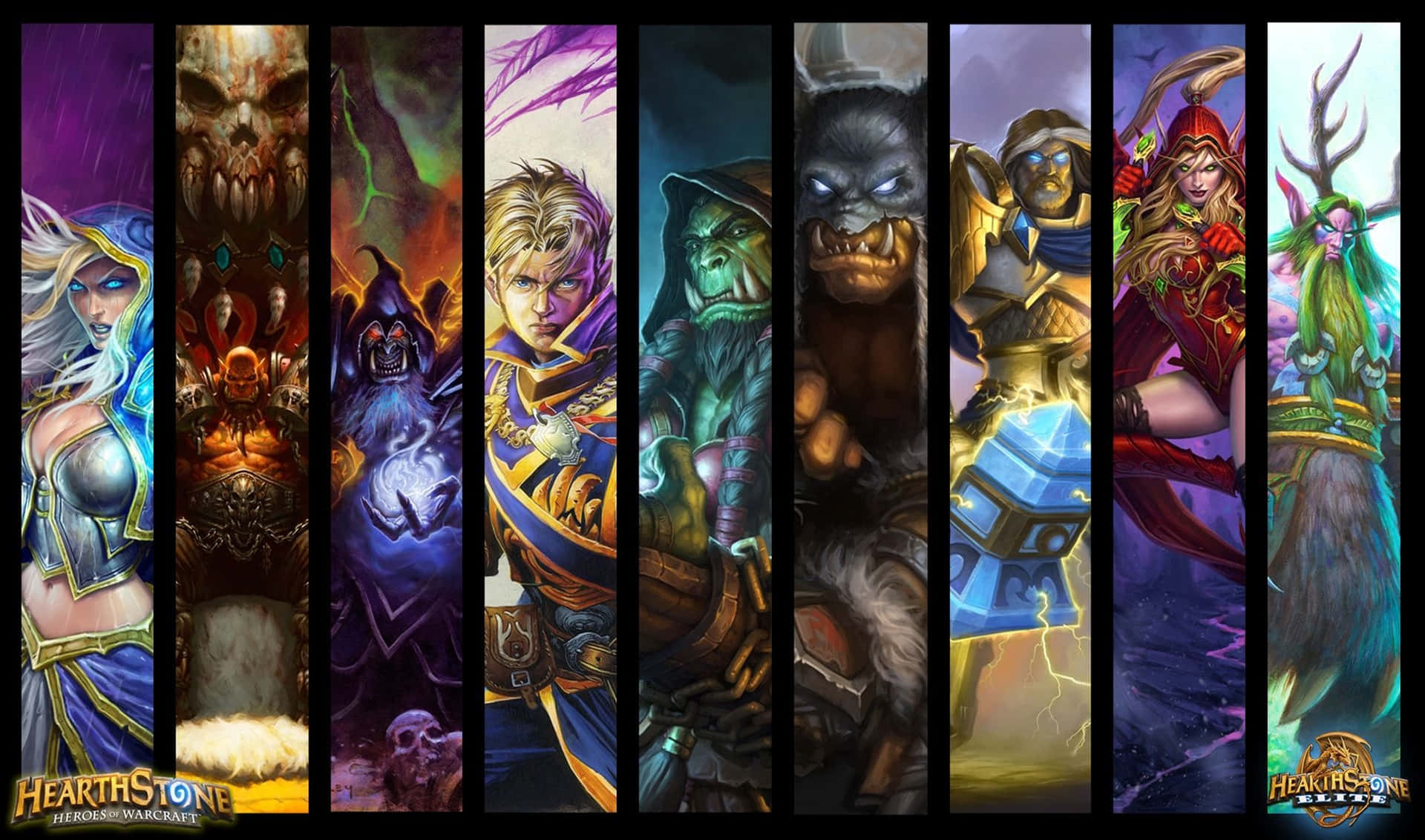 2440x1440 Hearthstone Mythical Game Characters Montage Background