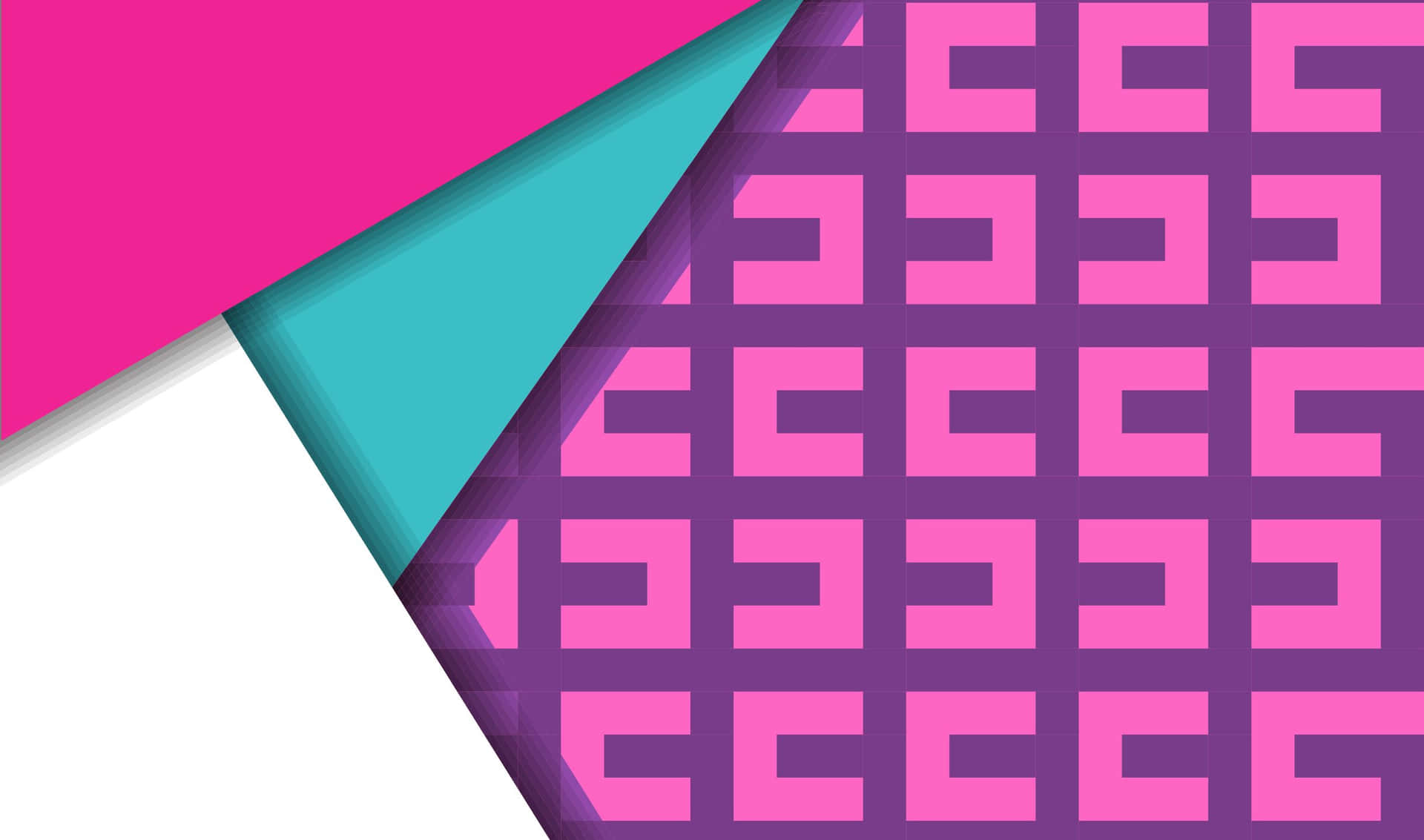 A Pink And Blue Geometric Pattern With A Triangle
