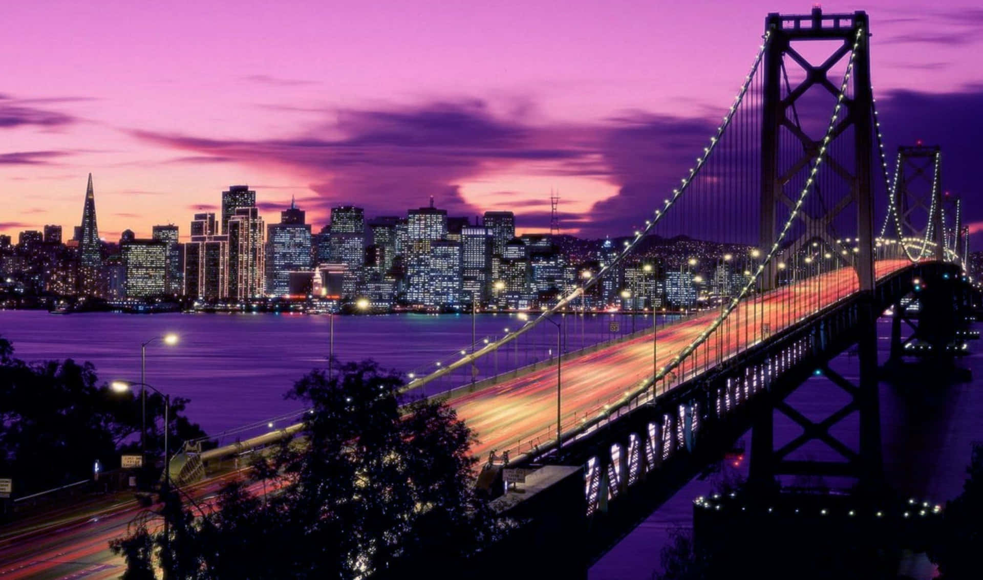 San Francisco Bay Bridge At Dusk
