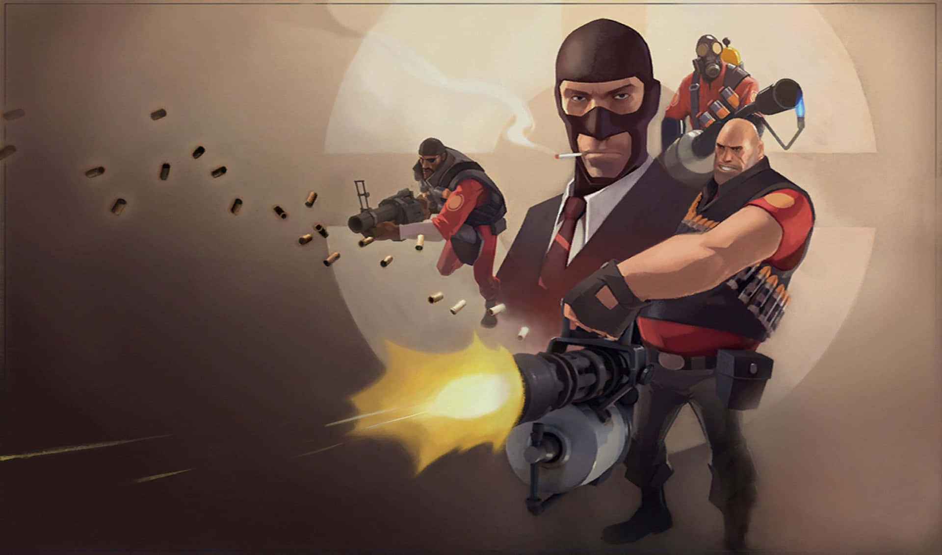 2440x1440 Team Fortress 2 Spy And Heavy Background