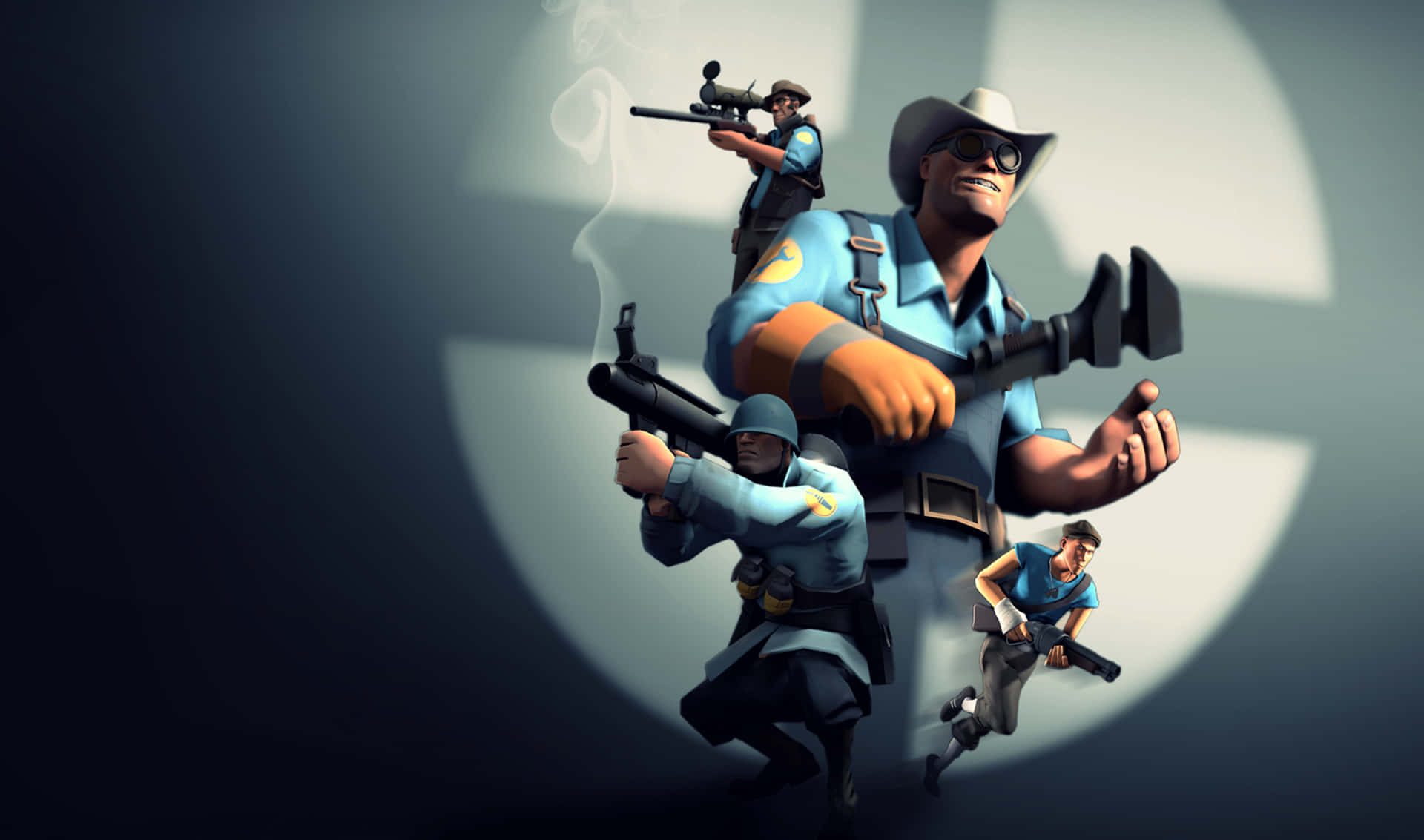 2440x1440 Team Fortress 2 Blue Soldier And Engineer Background