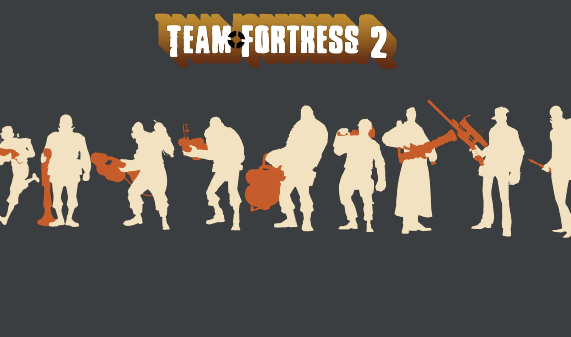 Ungrupo De Personas Con Armas Y Una Pancarta Que Dice Team Fortress 2.