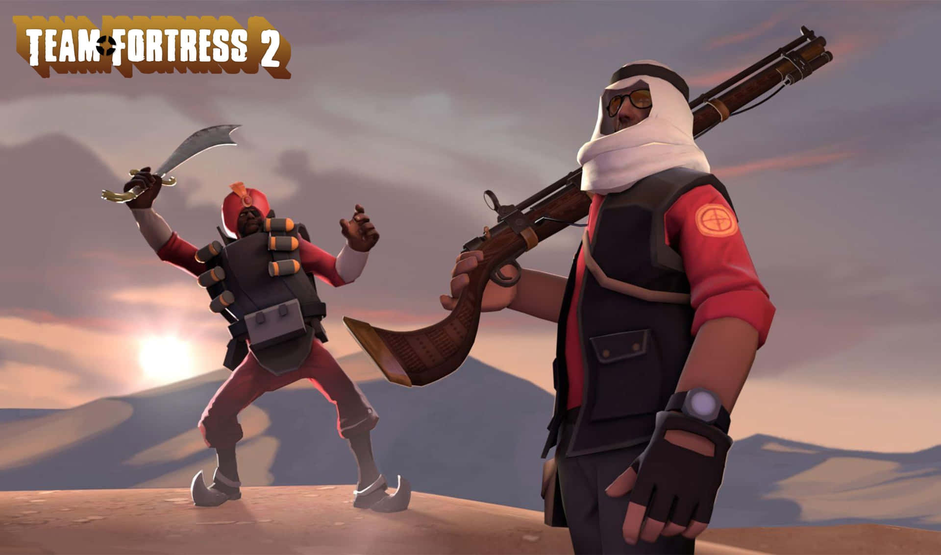 gamers playing Team Fortress 2 on a vibrant, 2440x1440 resolution