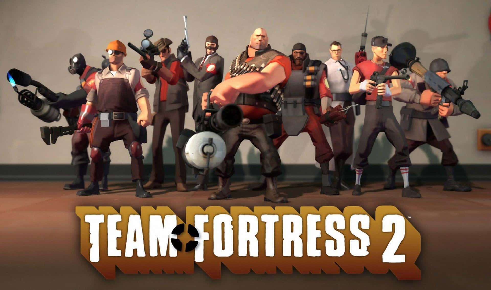 "Team Fortress 2 Action-Packed Battle Scene"