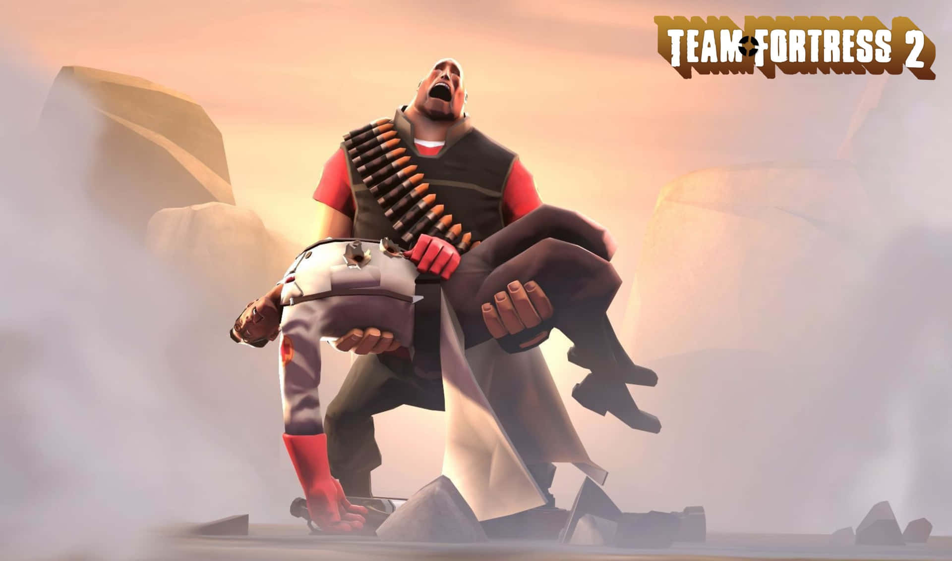 A Top-Down View of a Team Fortress 2 Battle