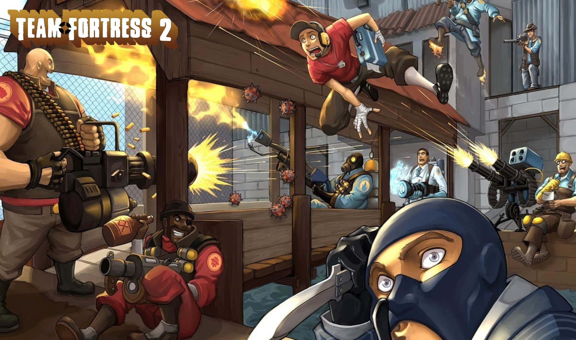 Enjoy the Fun World of Team Fortress 2 with this 2440x1440 Wallpaper